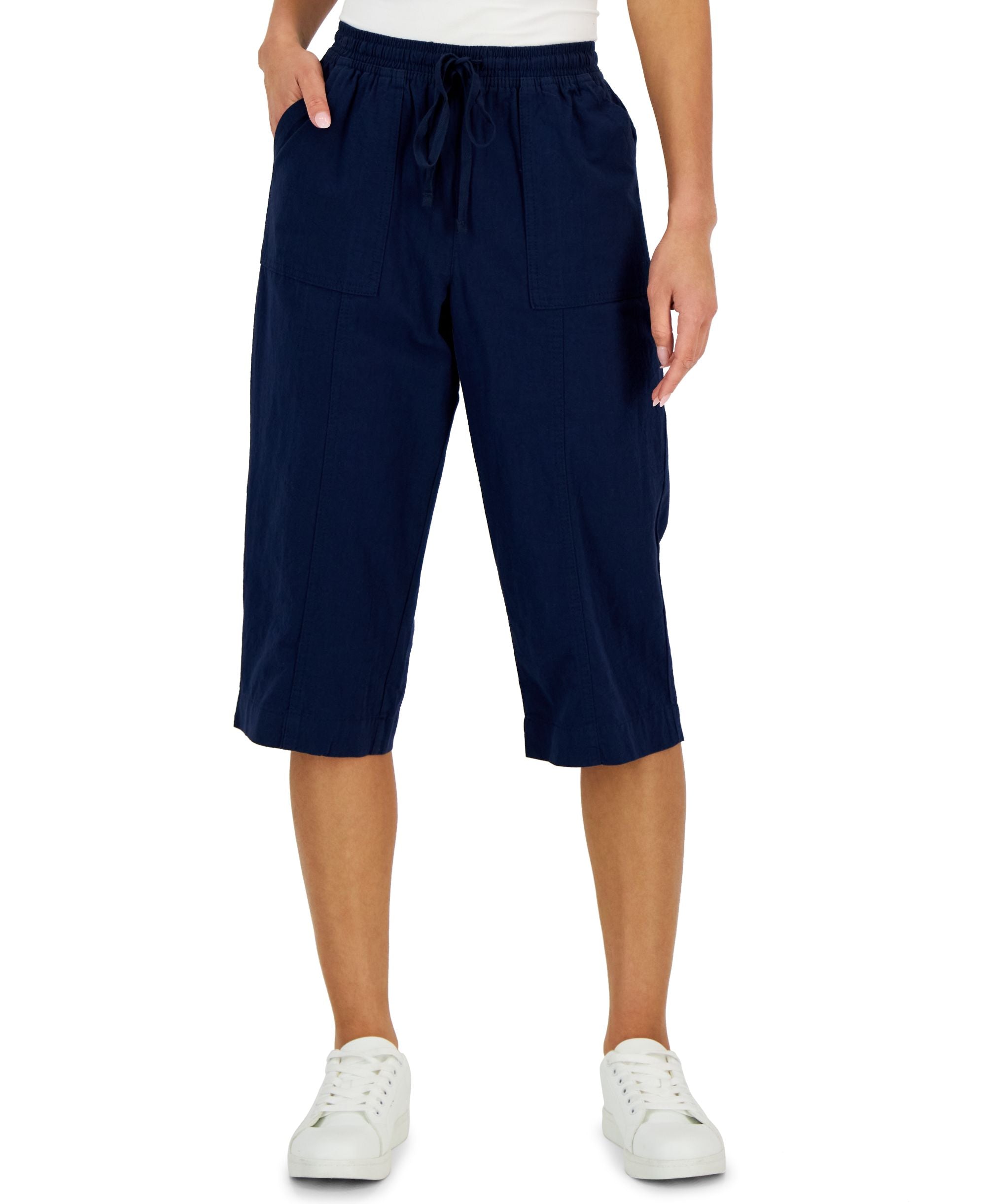 Petite Solid Quinn Cotton Capri Pants