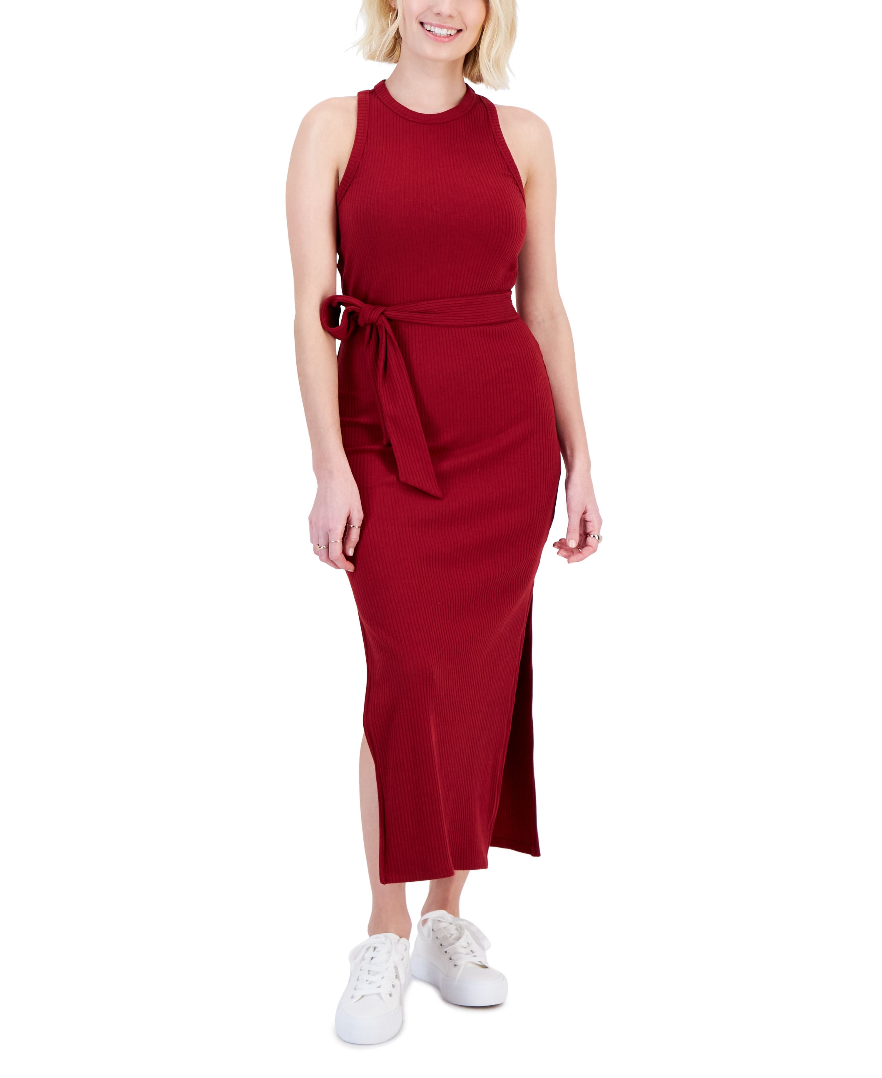Petite Rib-Knit Midi Dress