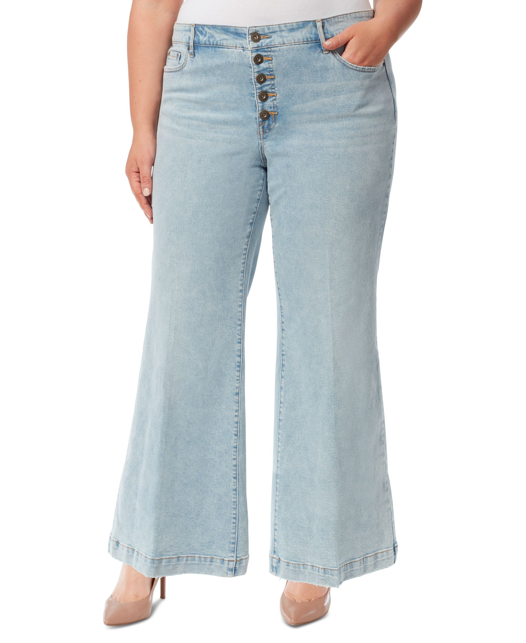 Trendy Plus Size True Love Wide-Leg Trouser Jeans