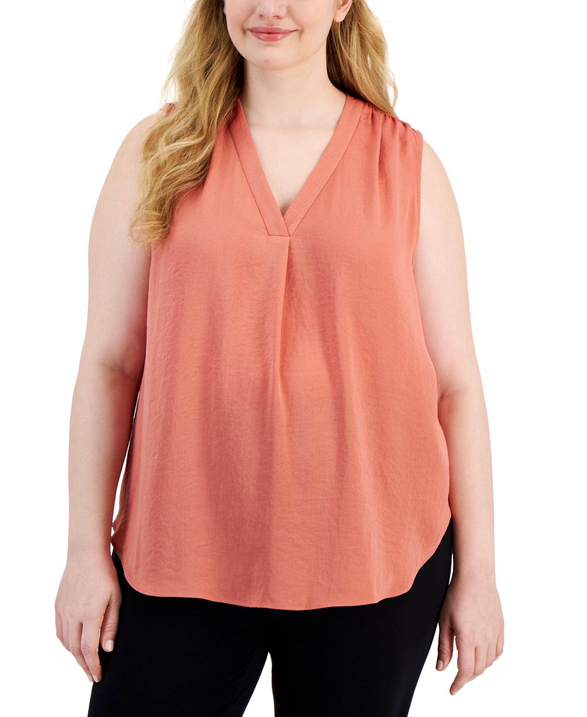 Alfani Plus Size V Neck Top