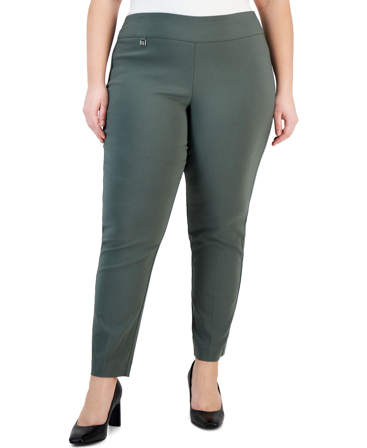 Plus Size Tummy-Control Pull-On Skinny Pants