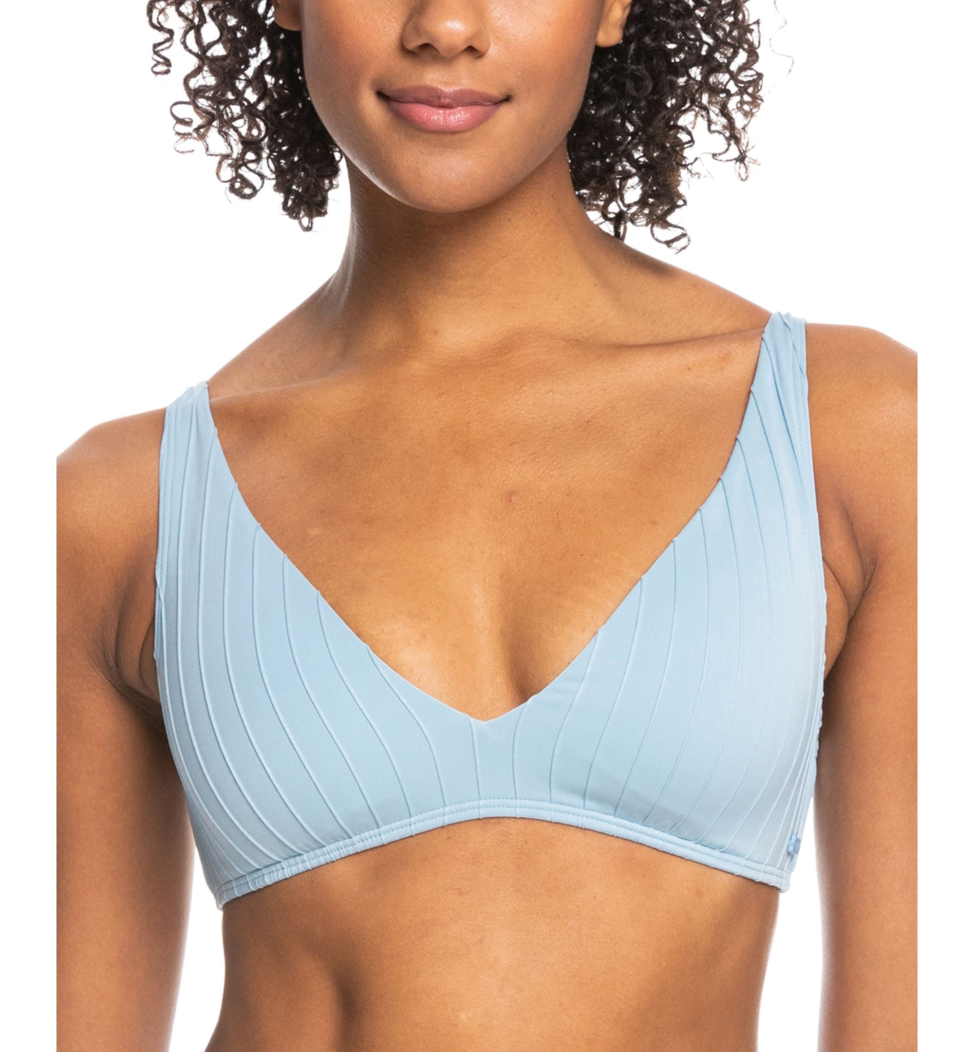 Juniors' Ribbed Love The Oceana V-Neck Bikini Top
