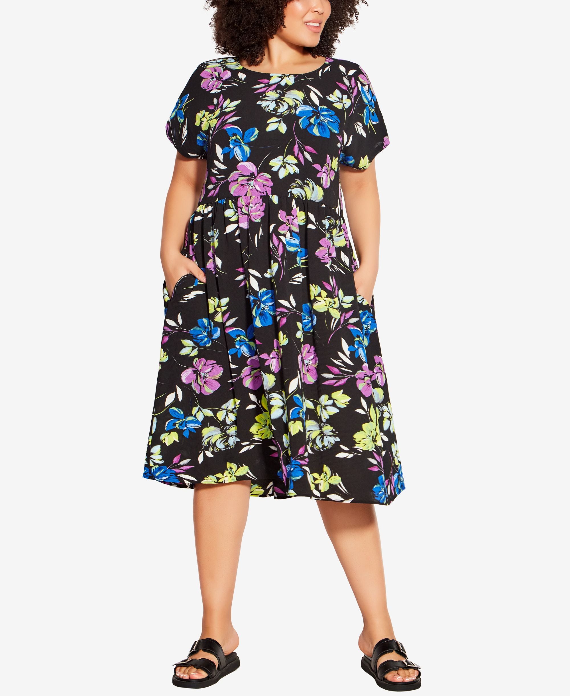Plus Size Doll Up Print Dress
