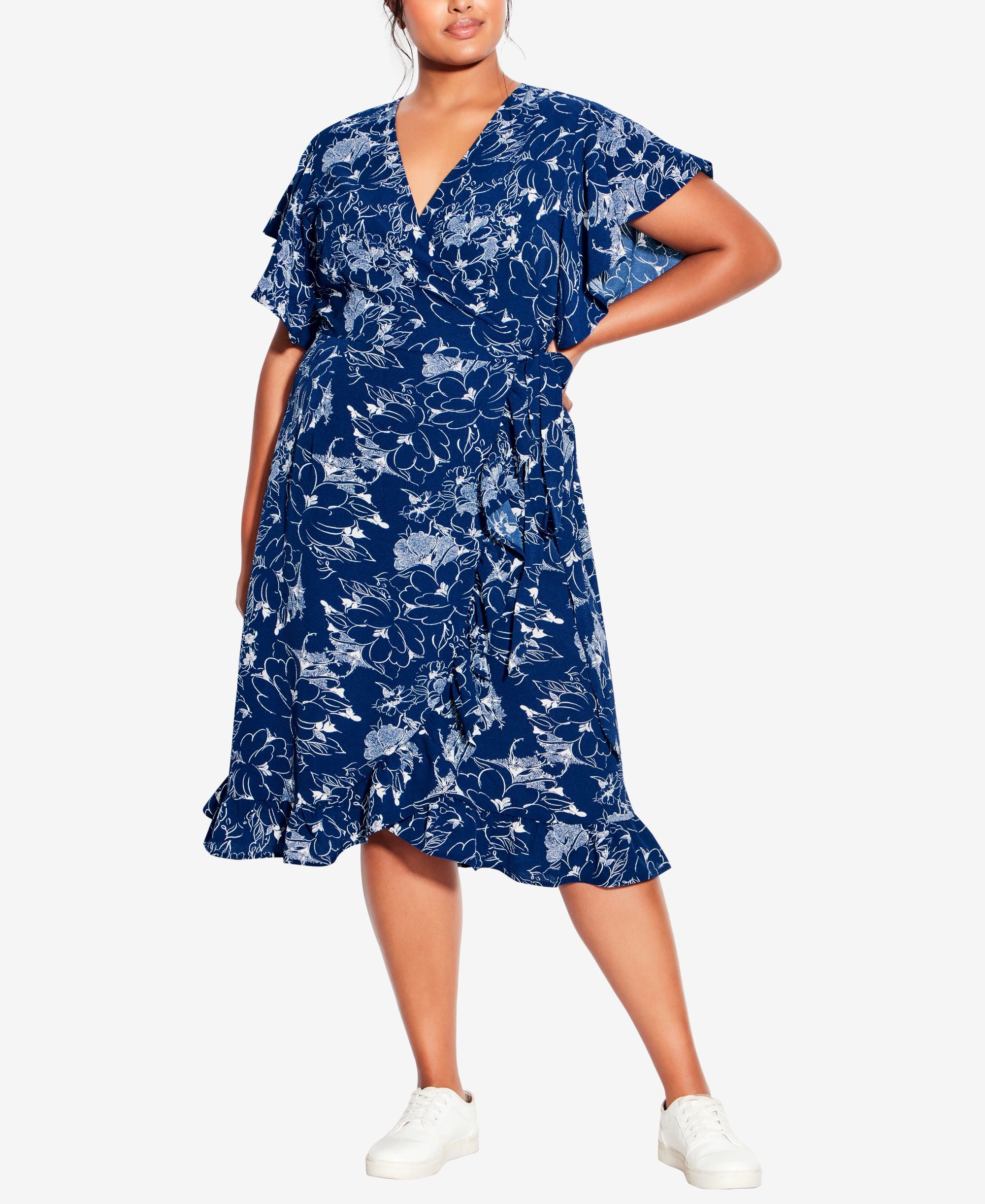 Plus Size It's A Wrap Print Dress