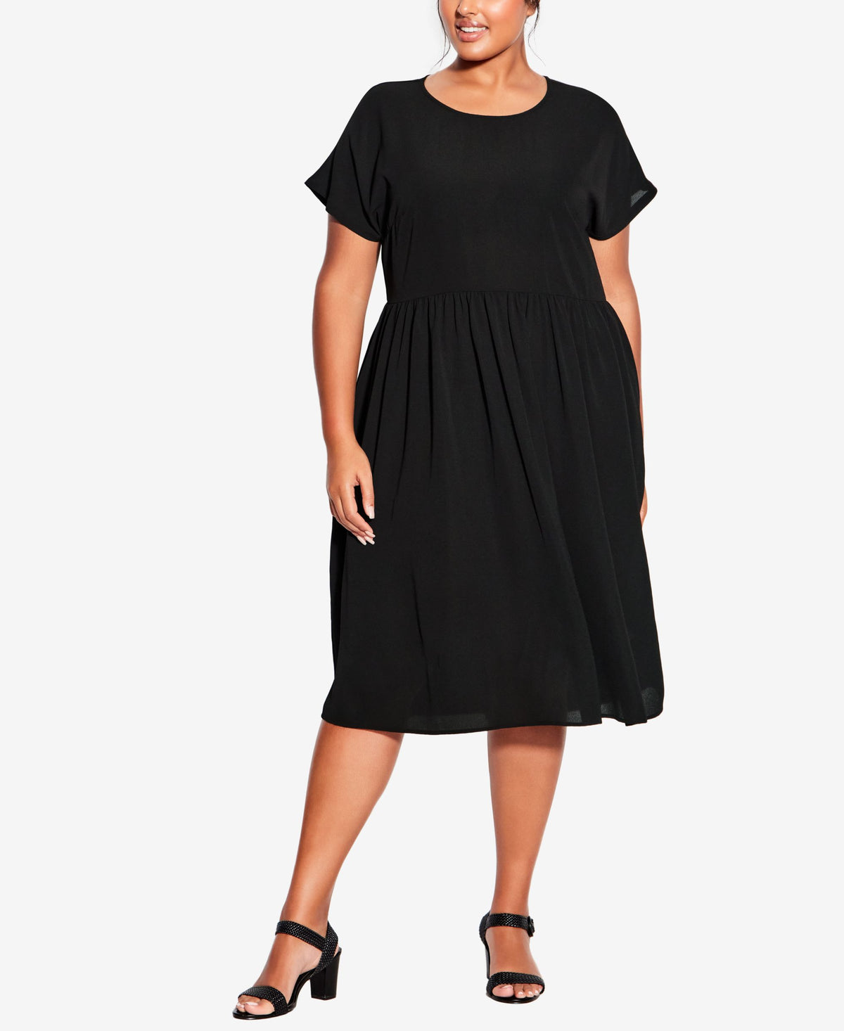 Plus Size Doll Up Plain Dress