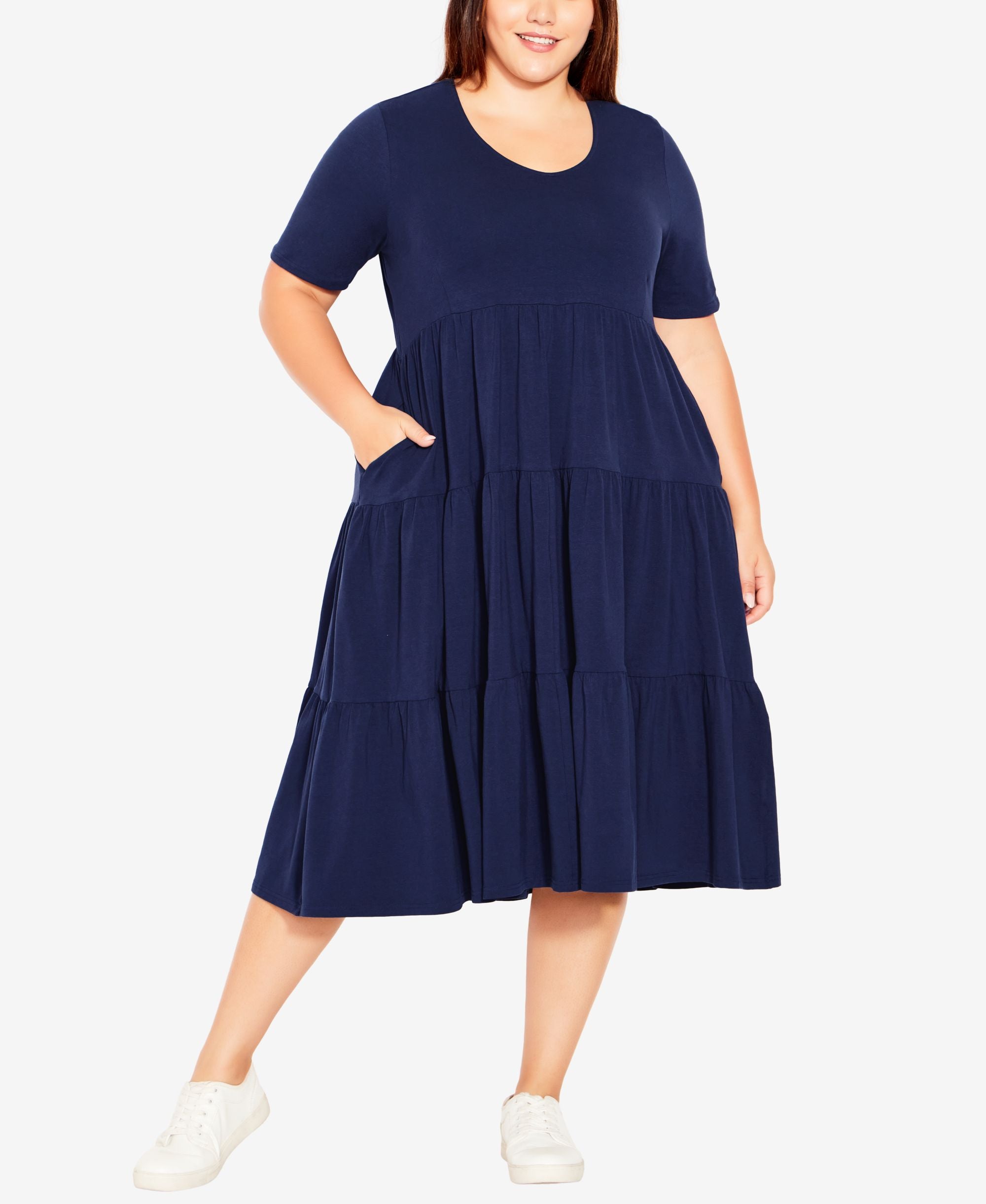 Plus Size Tier Cotton Dress