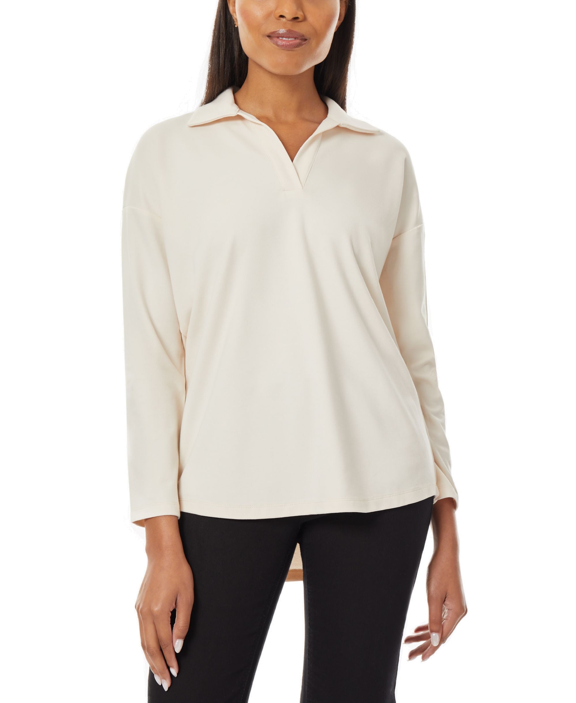 Women's Serenity Knit Drop Shoulder Polo Top