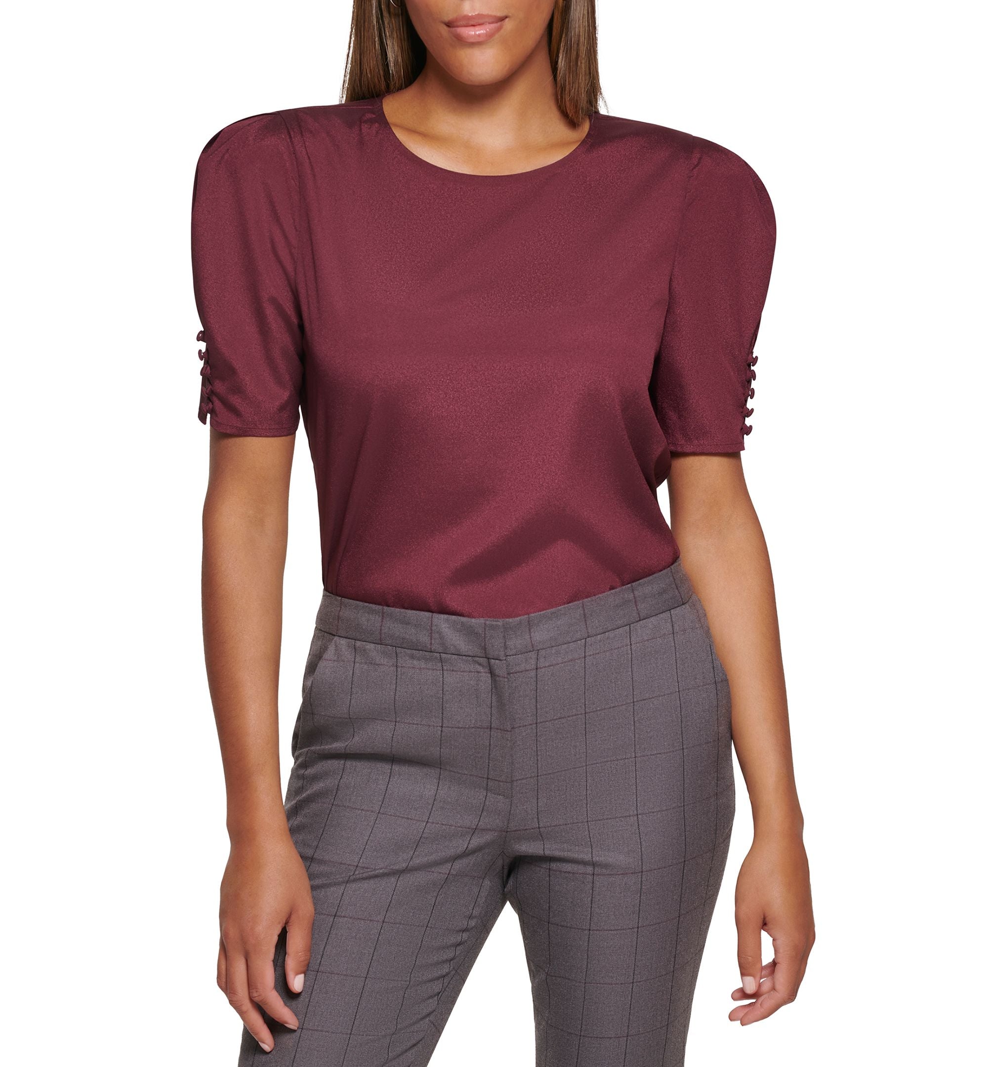 Women's Scoop-Neck Button-Detail Blouse