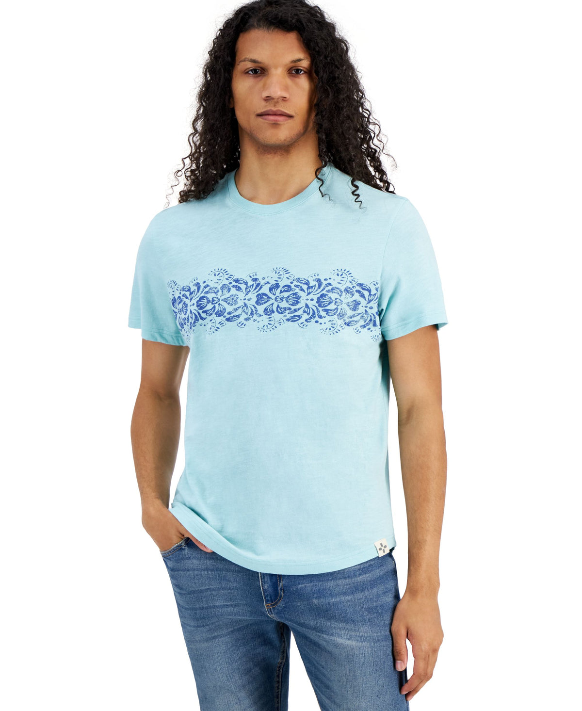 Men's Striped Tropical T-Shirt