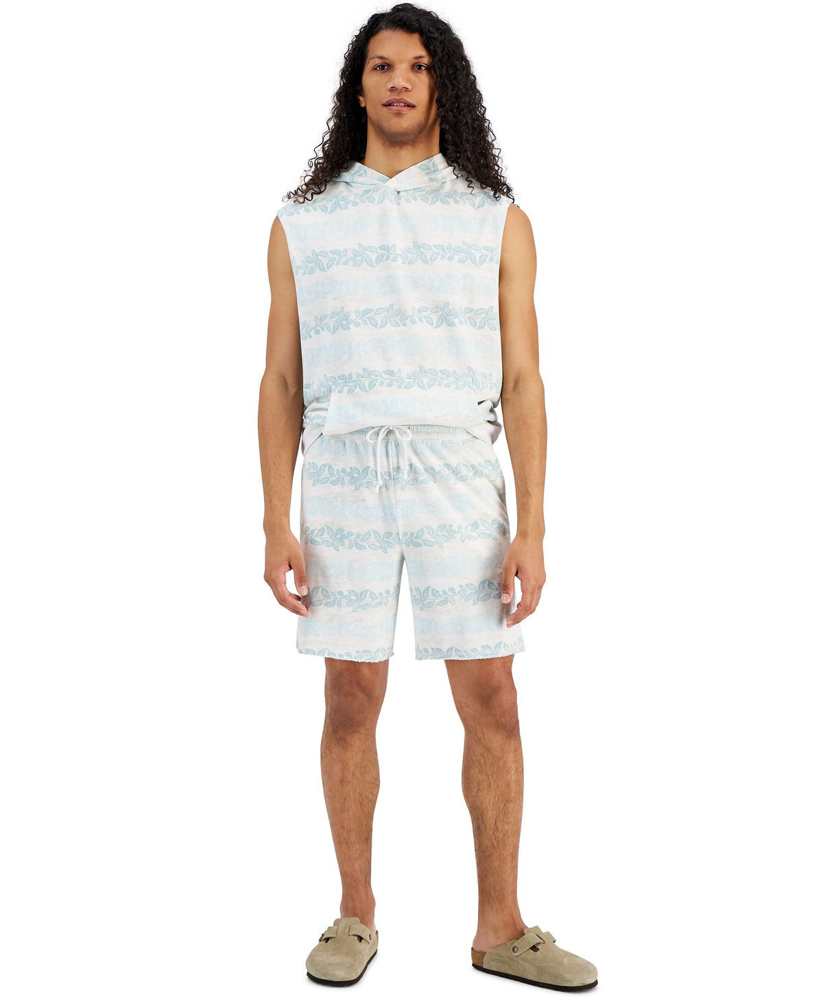 Men's Andrew Botanical Stripe 8" Drawstring Shorts