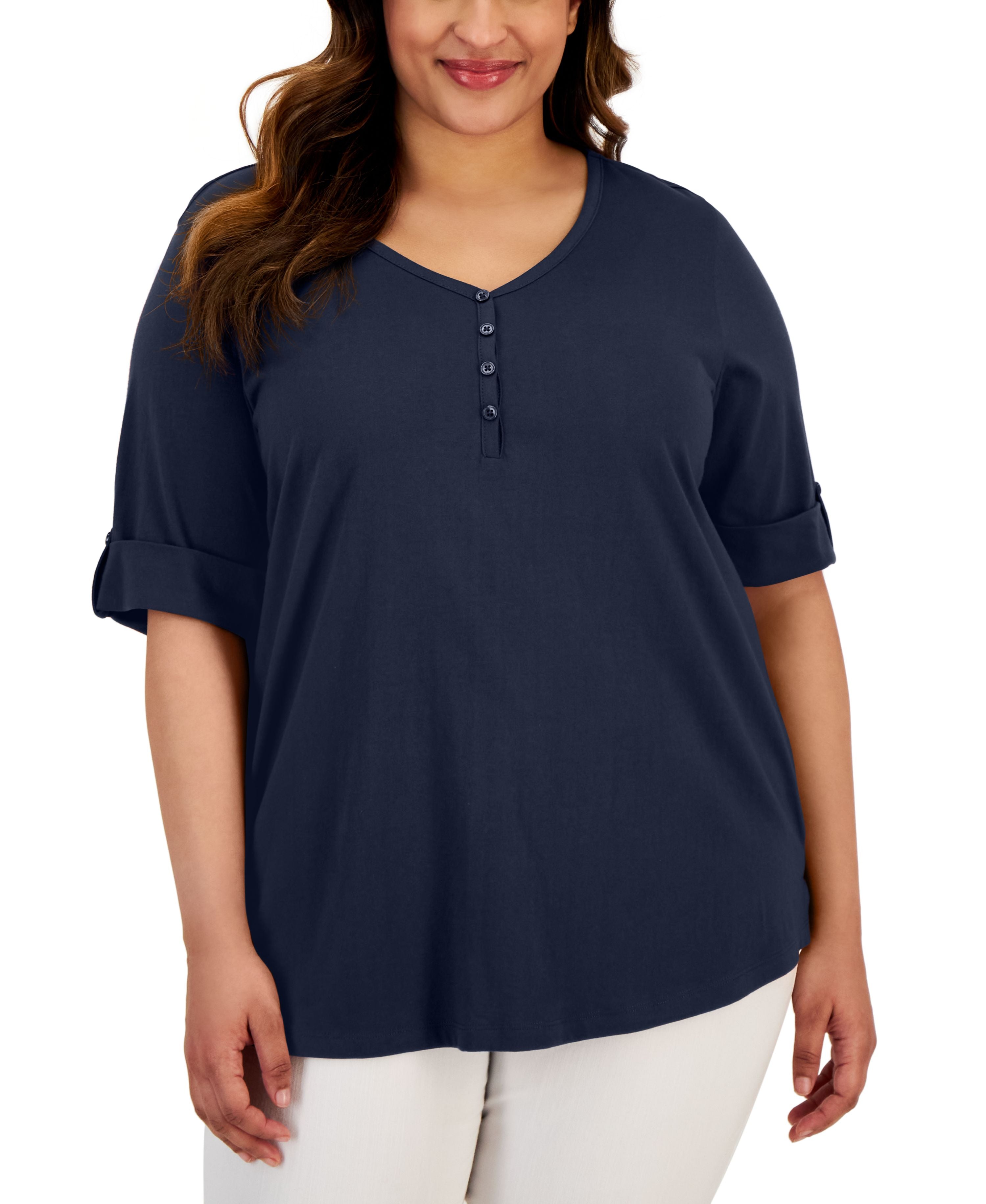 Plus Size Henley Tunic