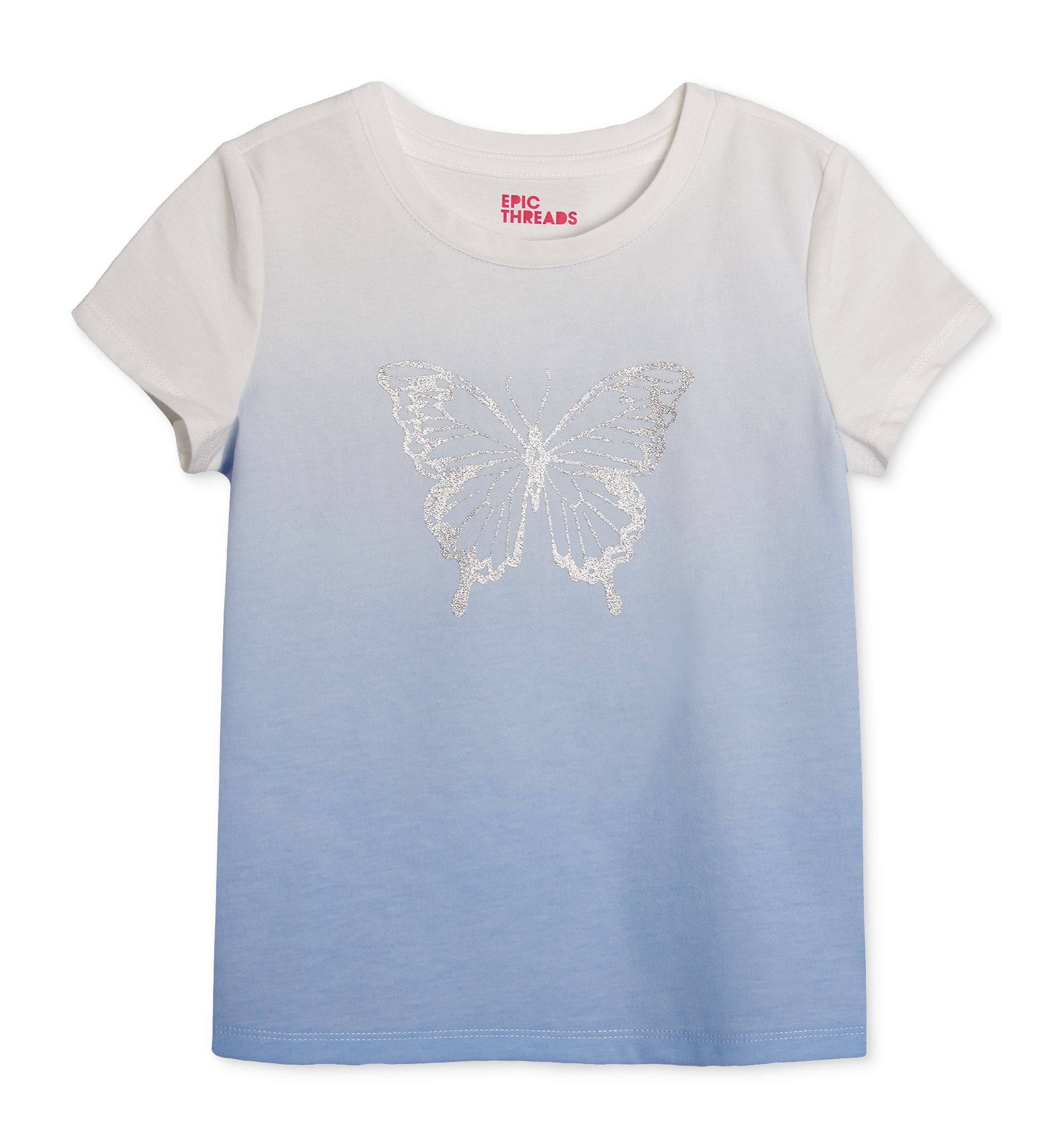 Epic Threads Little Girls Butterfly Ombre T-Shirt