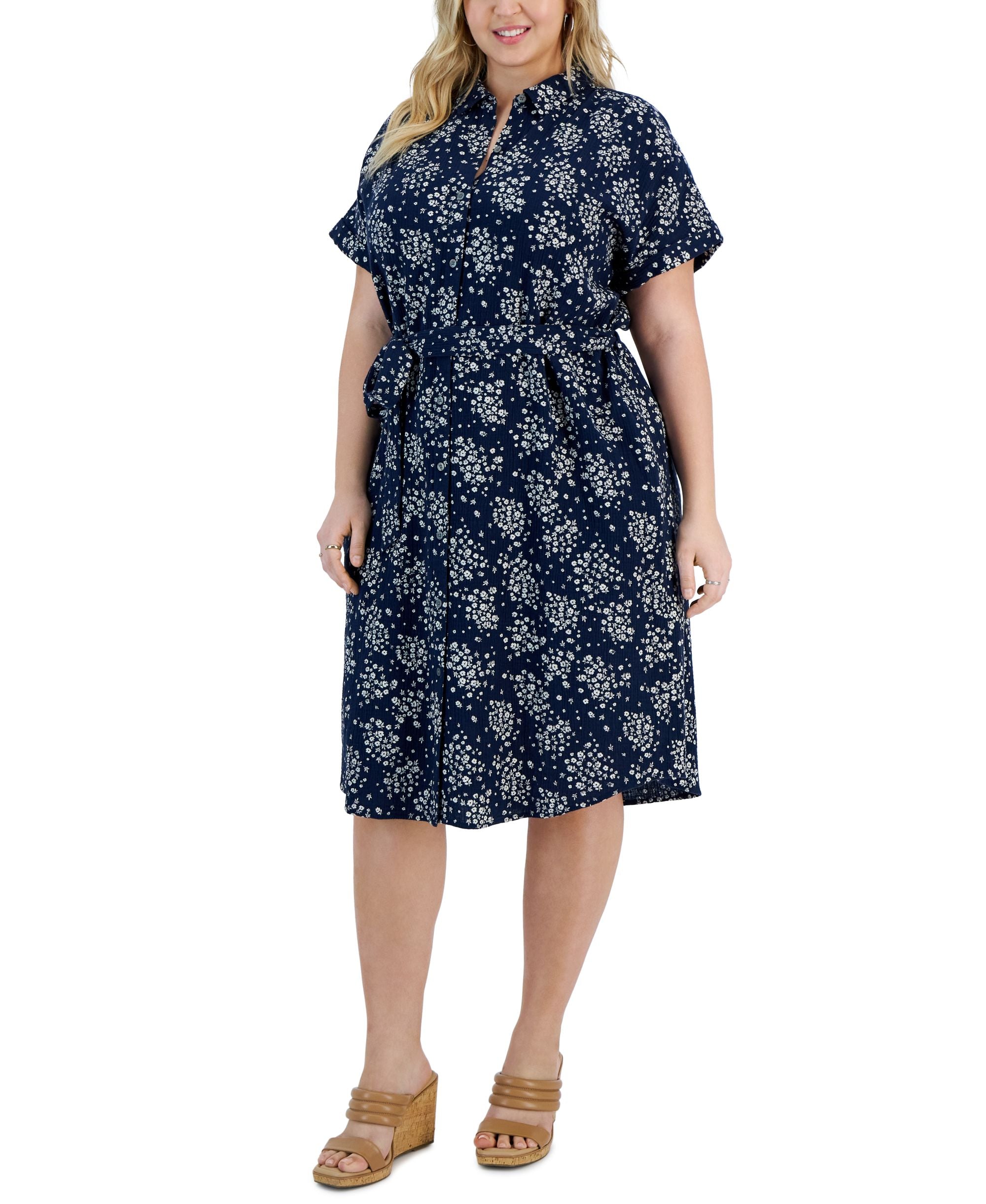 Style & Co Plus Size Floral Print Shirtdress