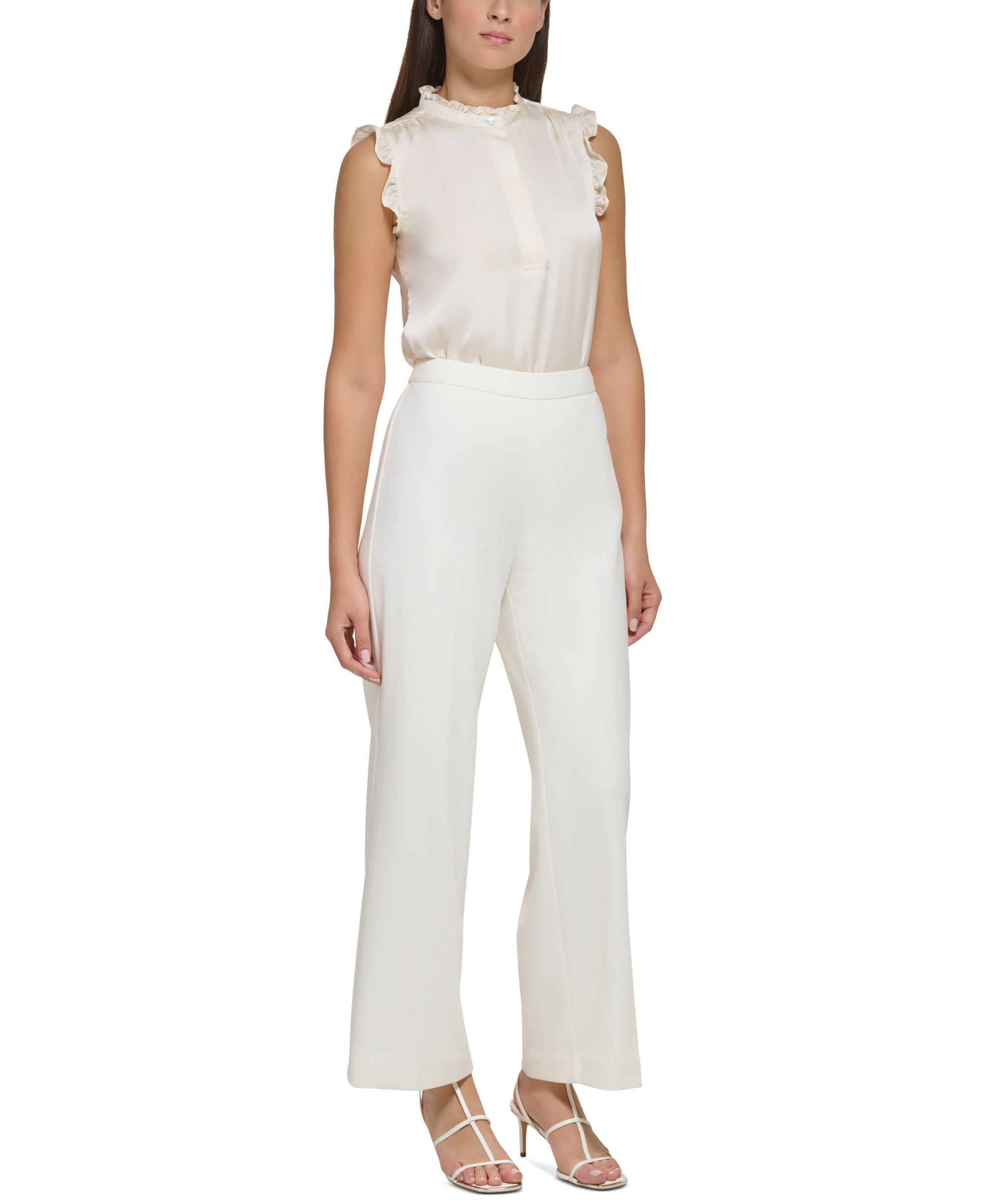 Petite Wide-Leg Side-Zip Pants