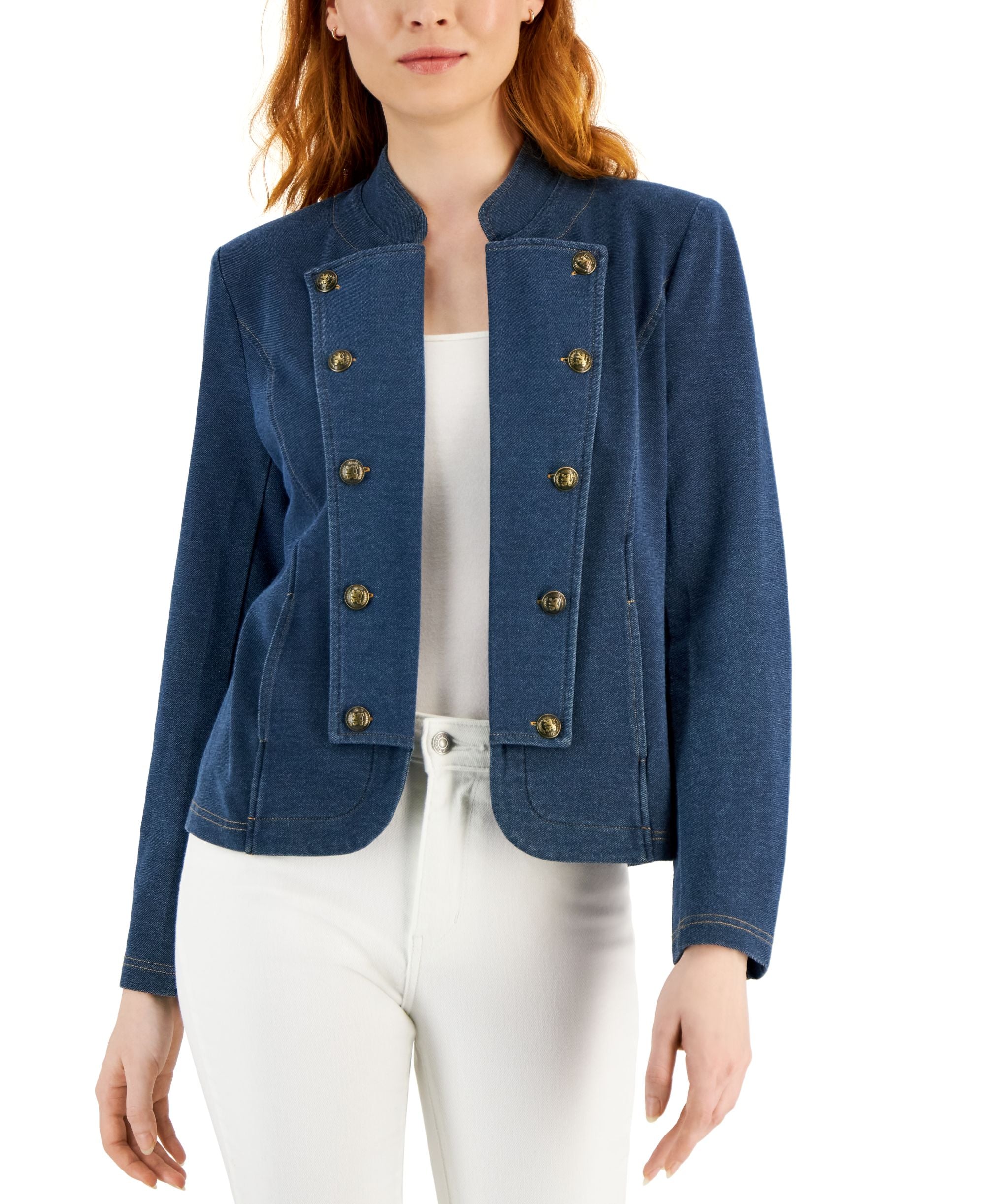 Women's Knit Denim Band Jacket
