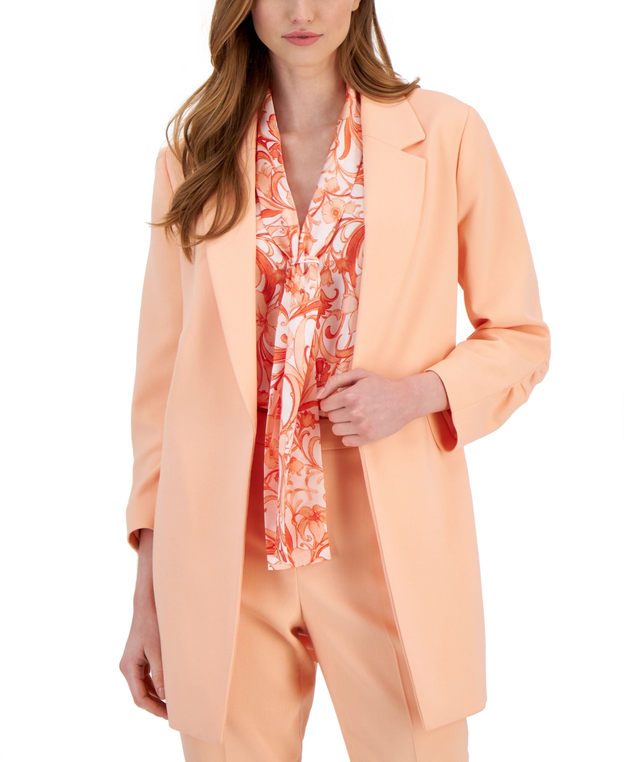 Women's Ruched-Sleeve Topper Jacket