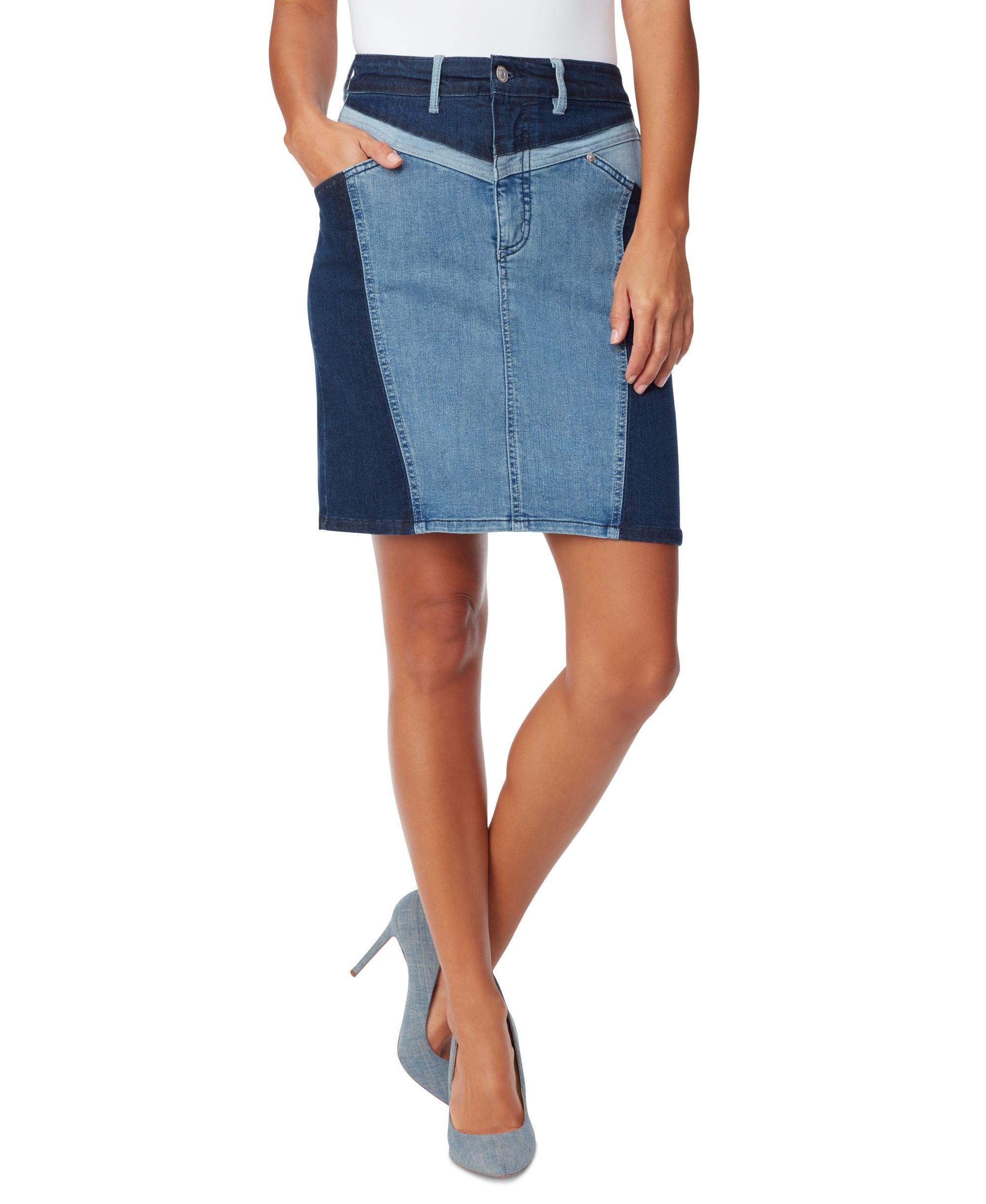 Women's Gloria Vanderbilt x Christian Siriano Patchwork Denim Skirt