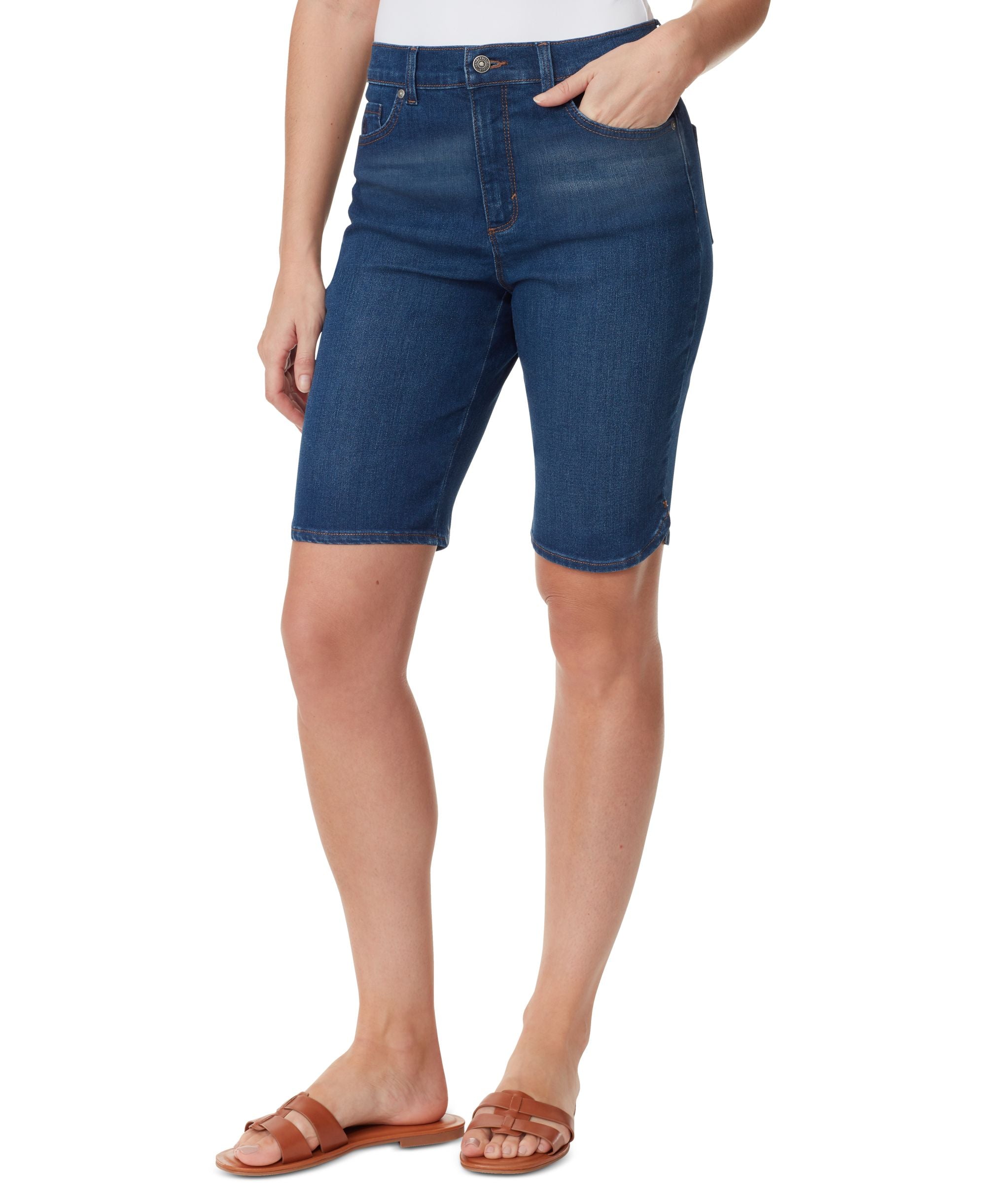 Women's Amanda High-Rise 11" Denim Bermuda Shorts