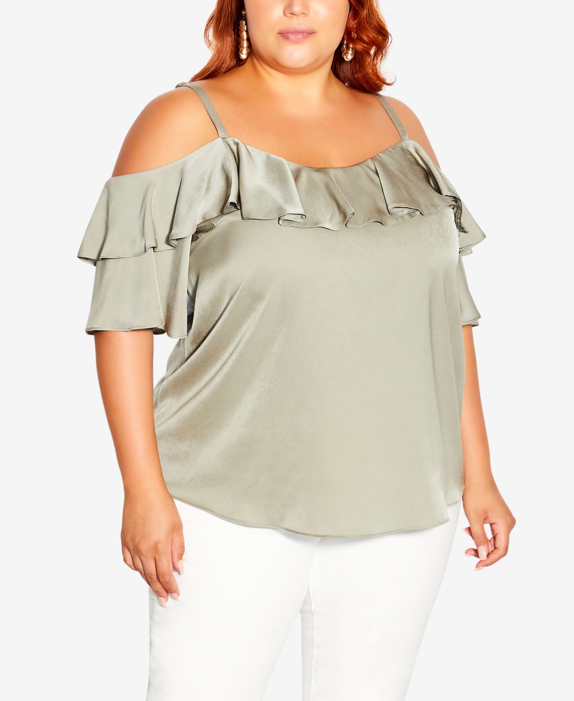 Trendy Plus Size Juliana Cold Shoulder Top