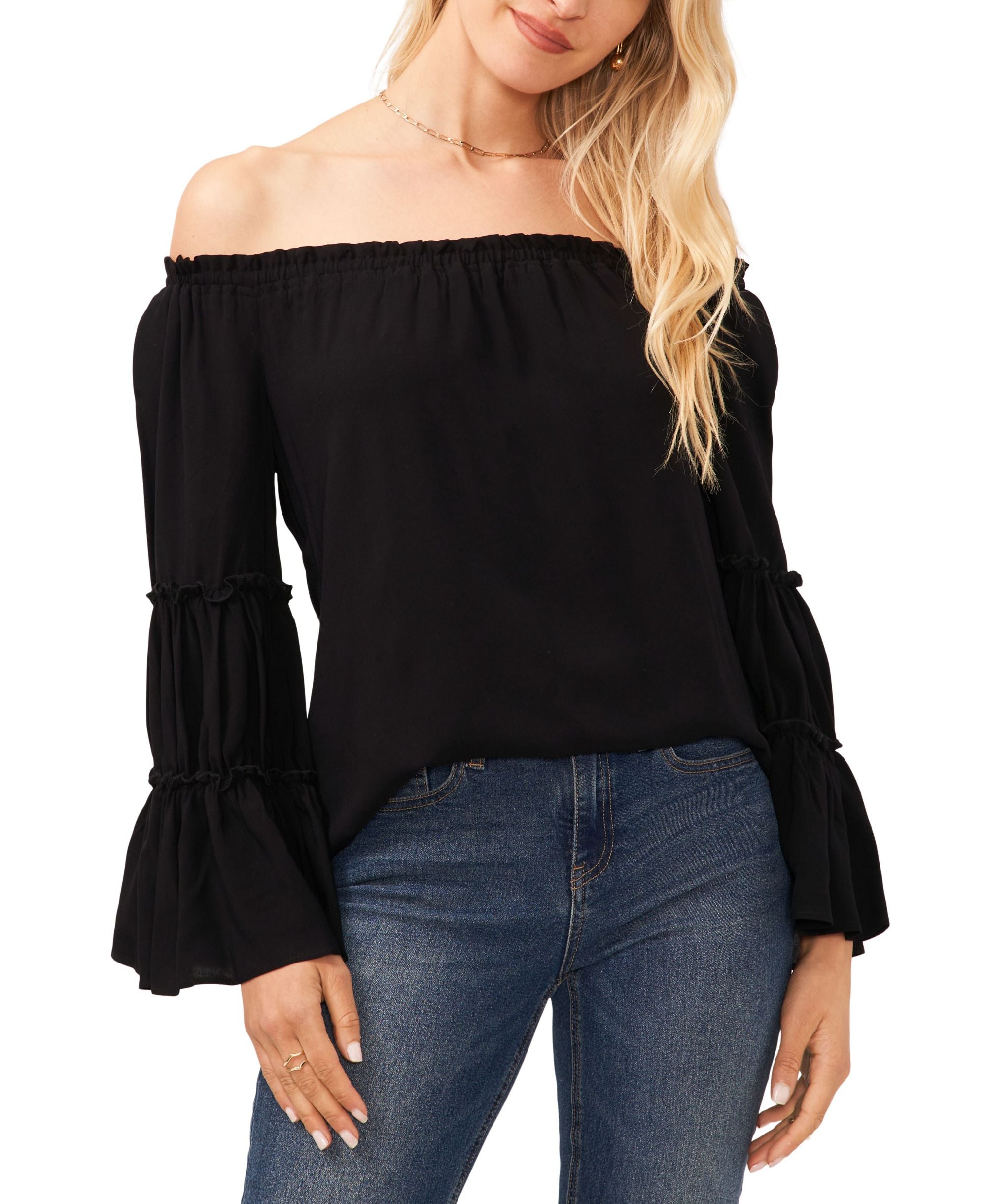 Women's Off-the-Shoulder Bell-Sleeve Top