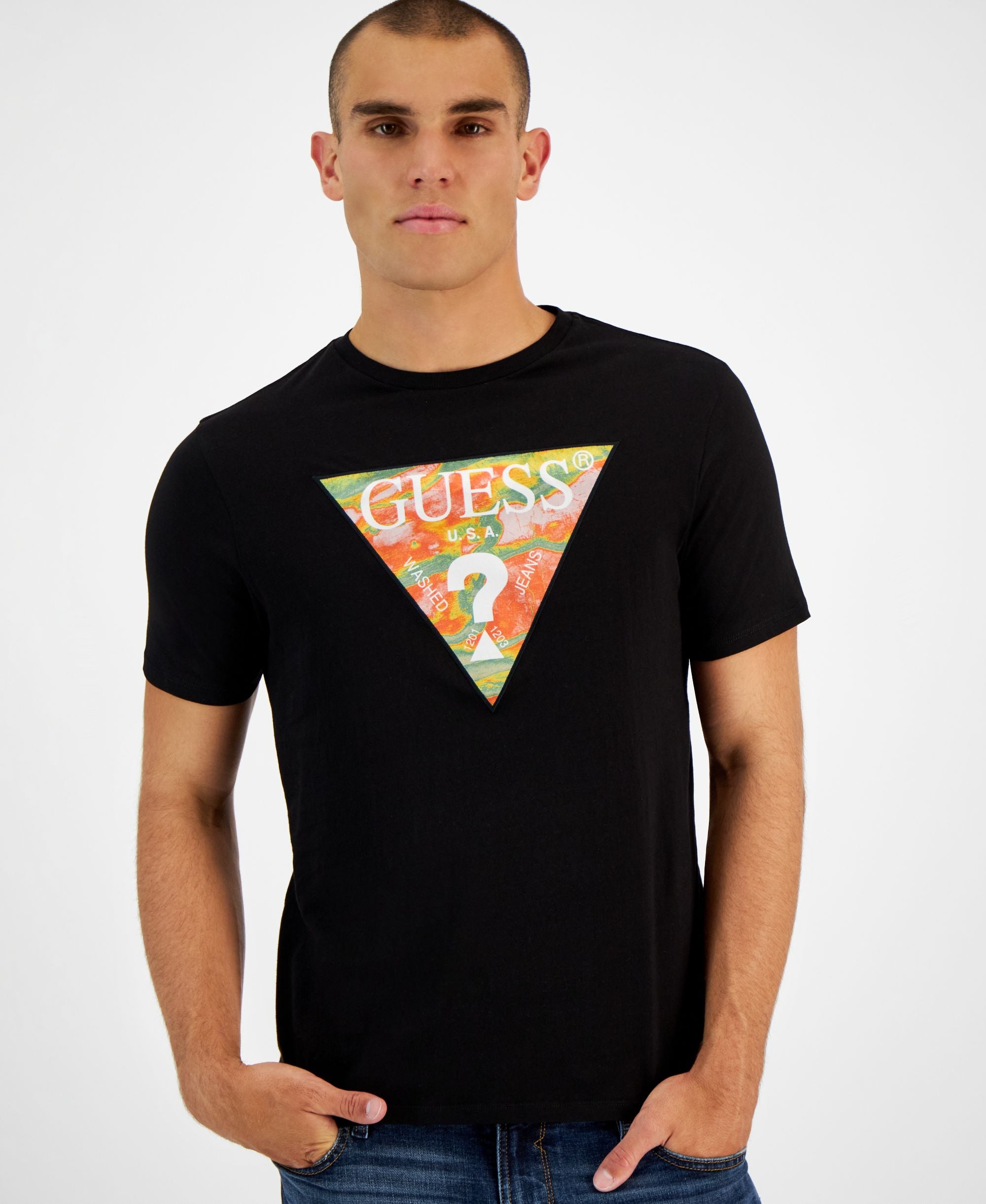 Men's Classic-Fit Triangle Logo Graphic T-Shirt