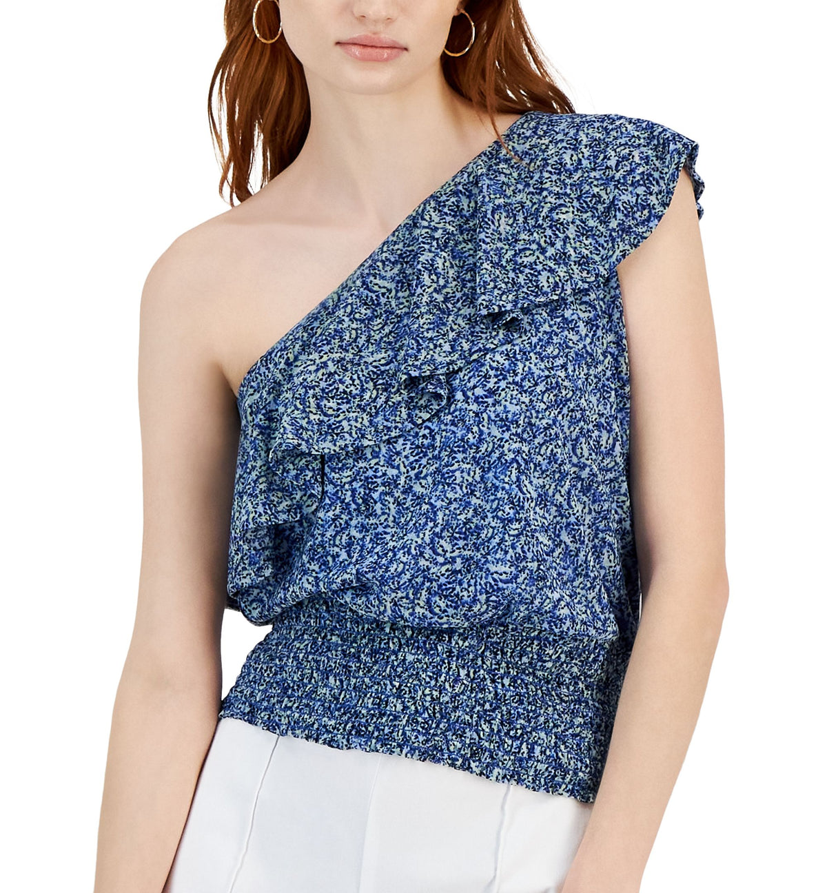 Women's One-Shoulder Ruffled Top