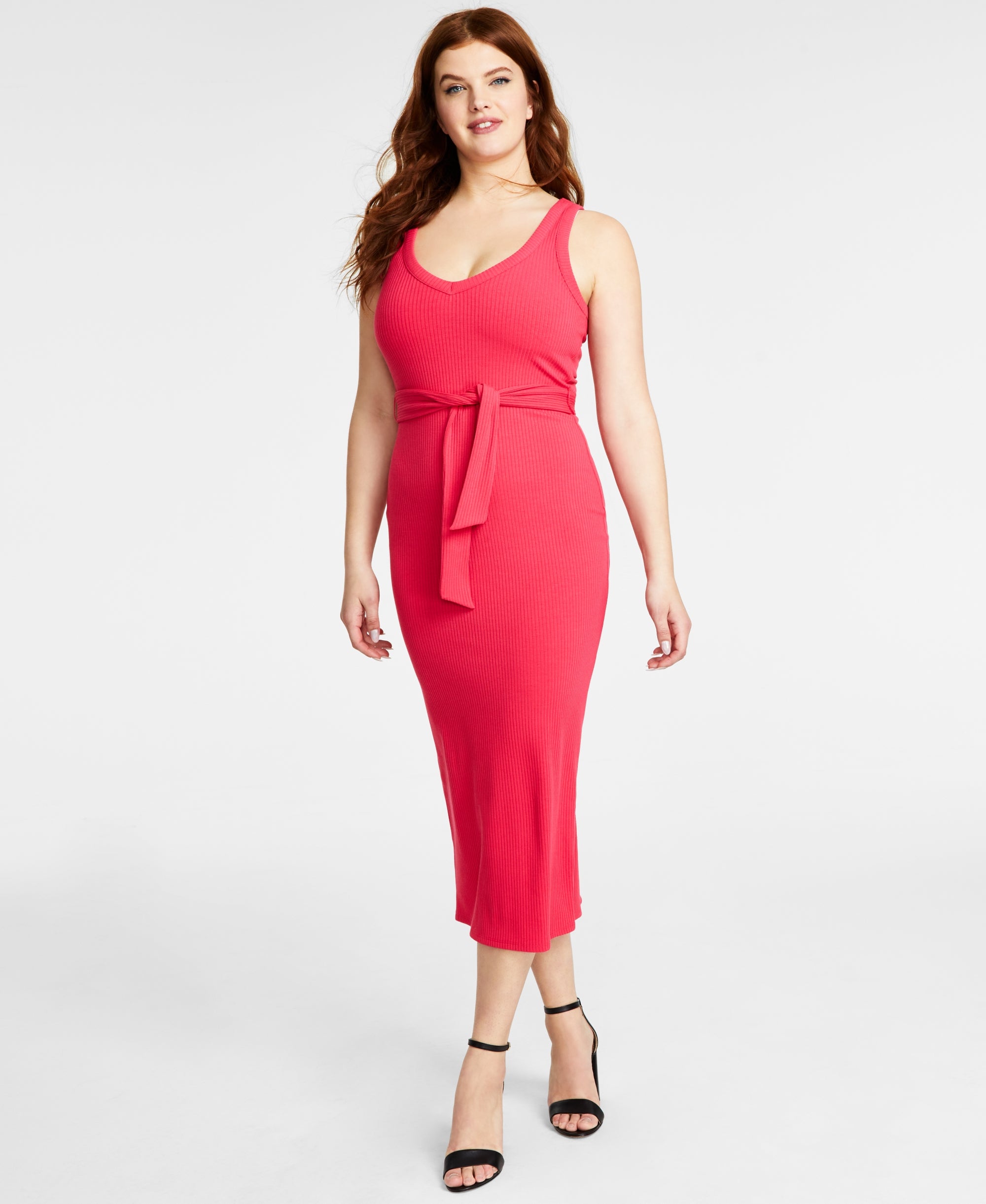 Women's Sleeveless V-Neck Midi Dress