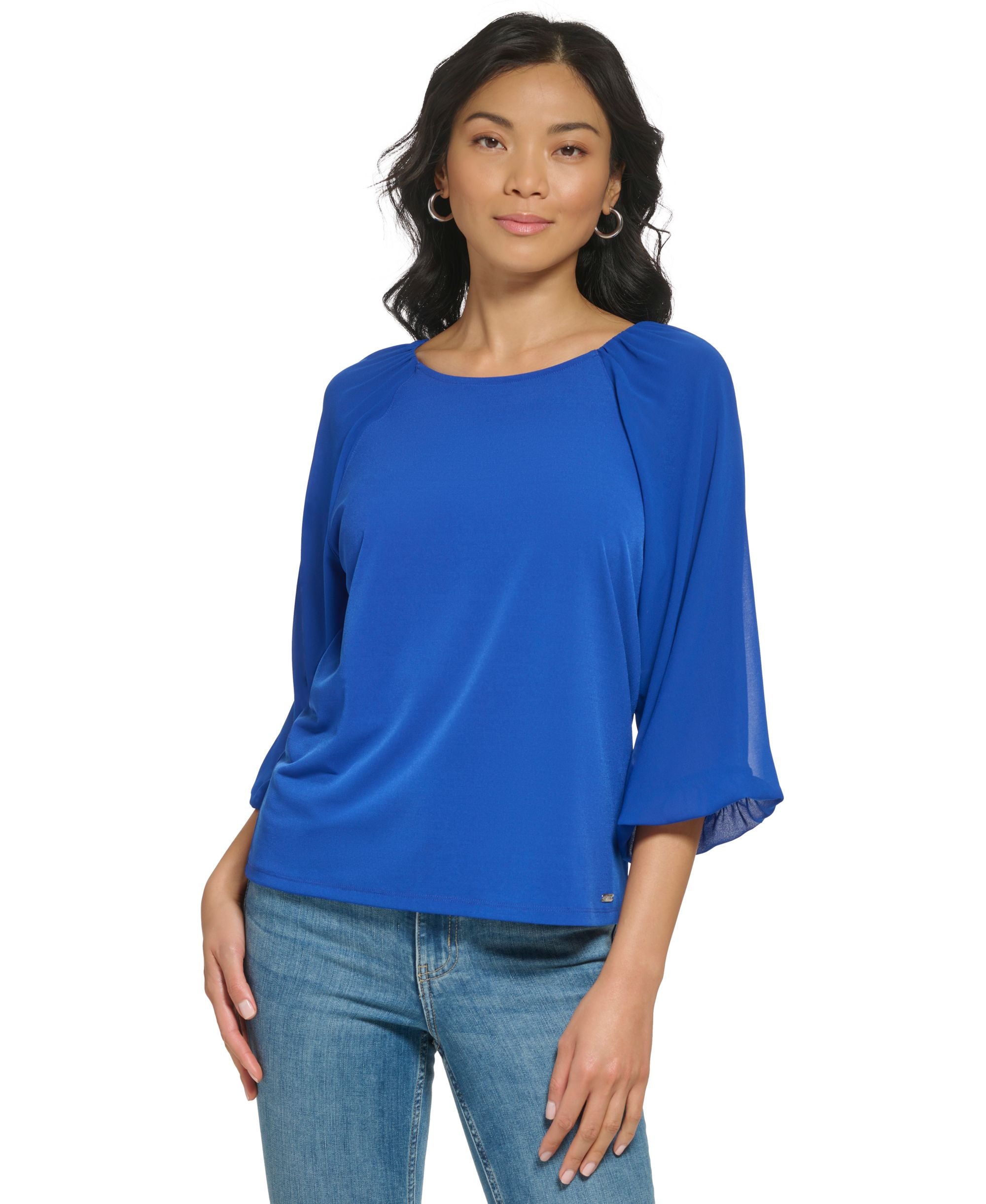 3/4 Chiffon Sleeve Blouse