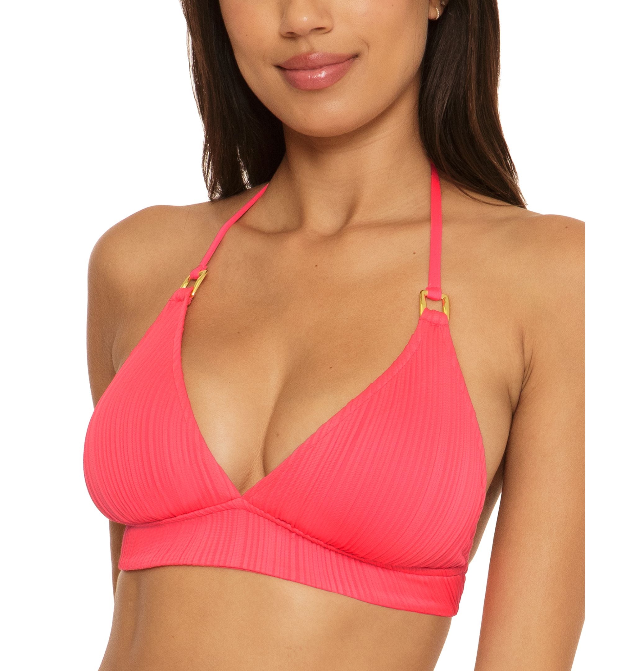 Women's Moon Ridge Ribbed Halter Bikini Top