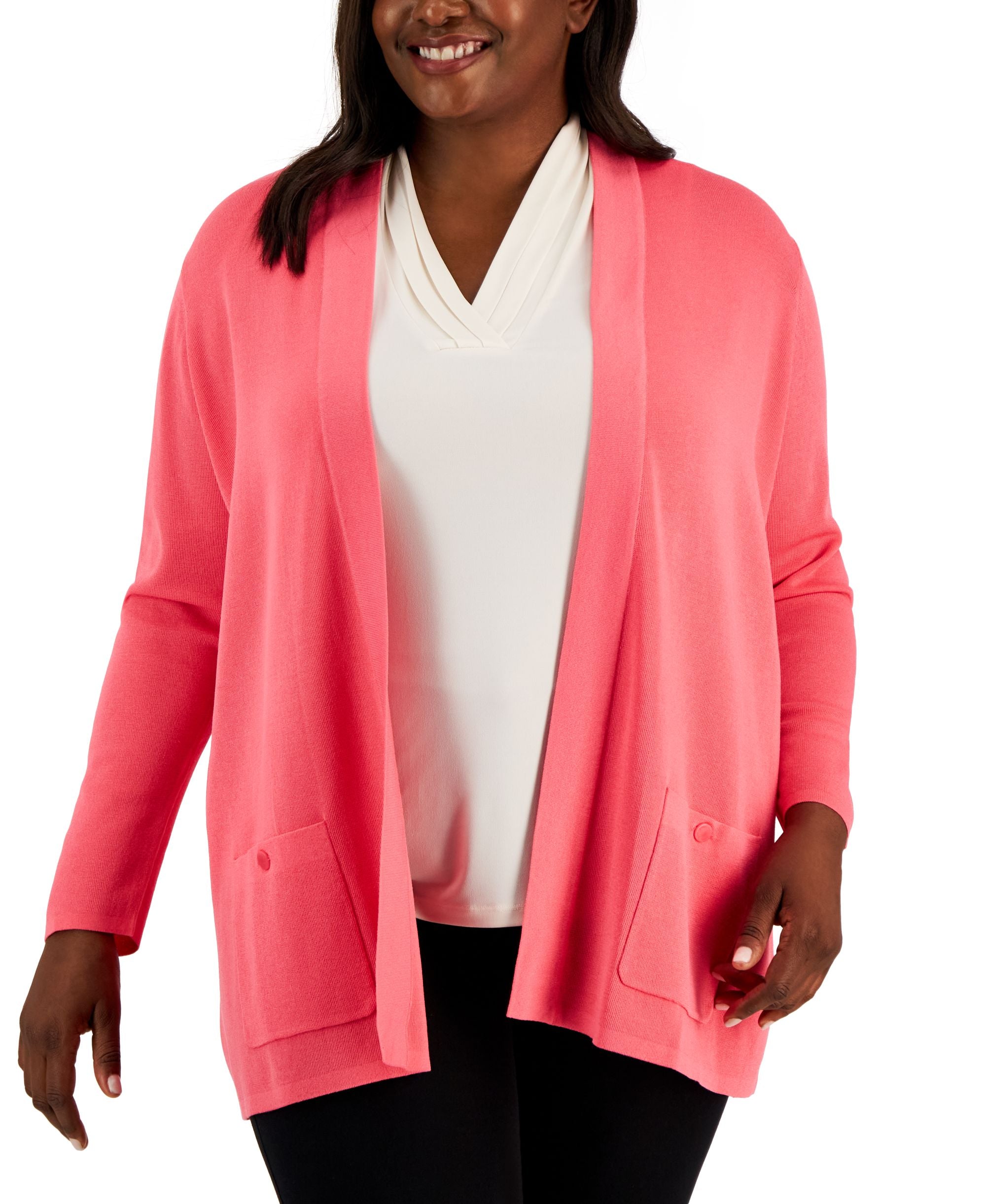 Plus Size Open-Front Cardigan