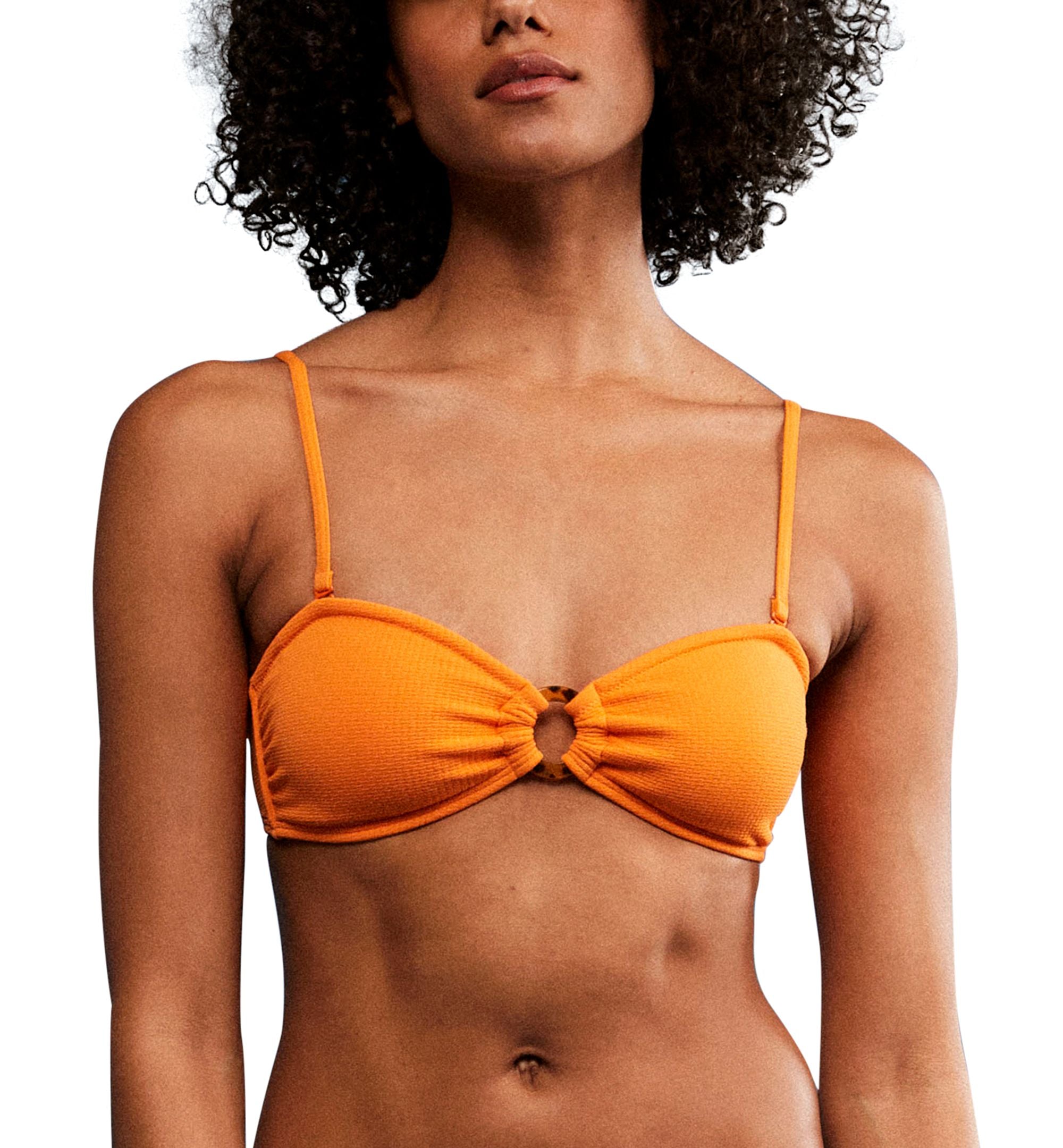 Juniors' Color Jam Ring Bandeau Bikini Top