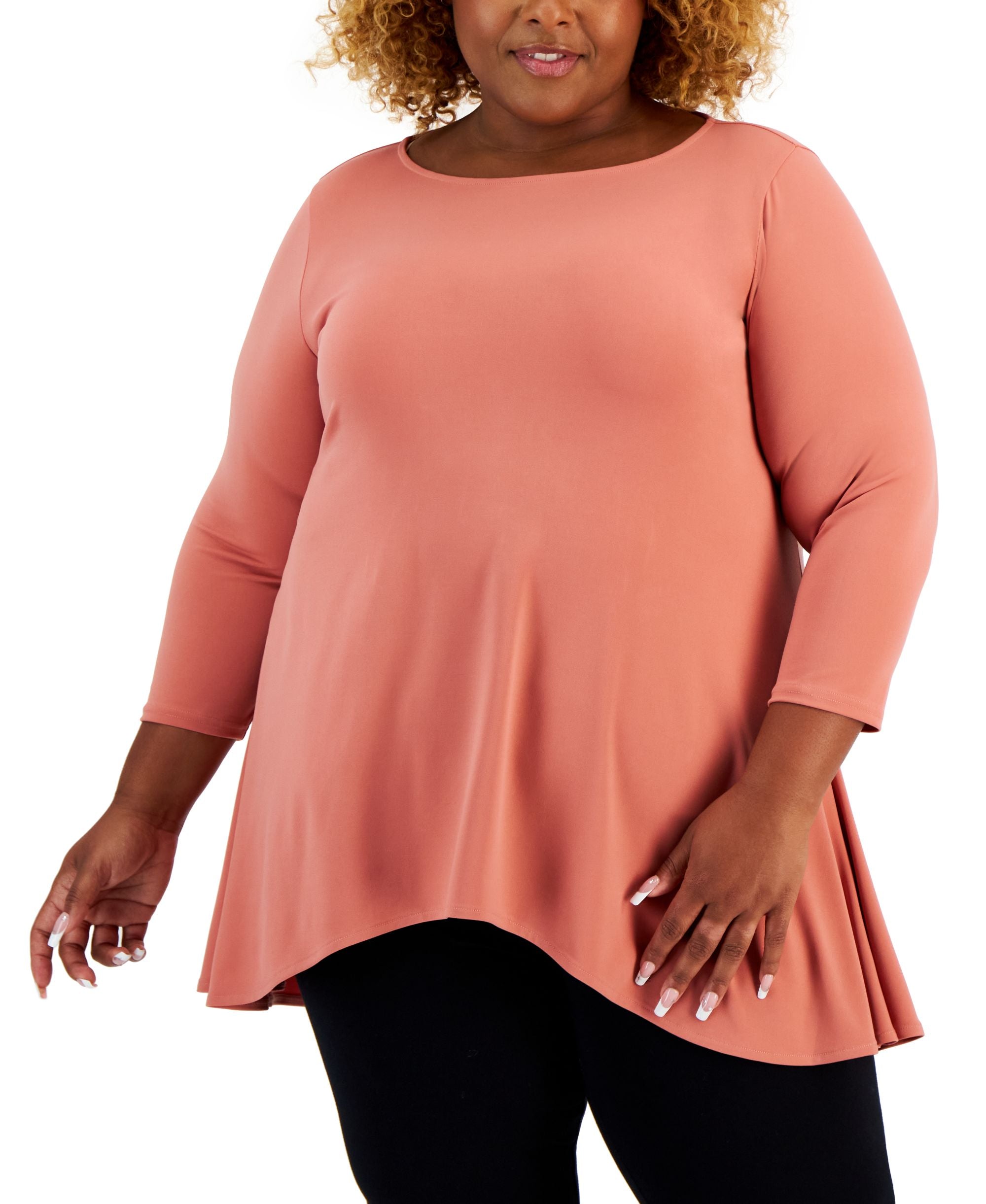 Alfani Plus Size Solid Swing Top