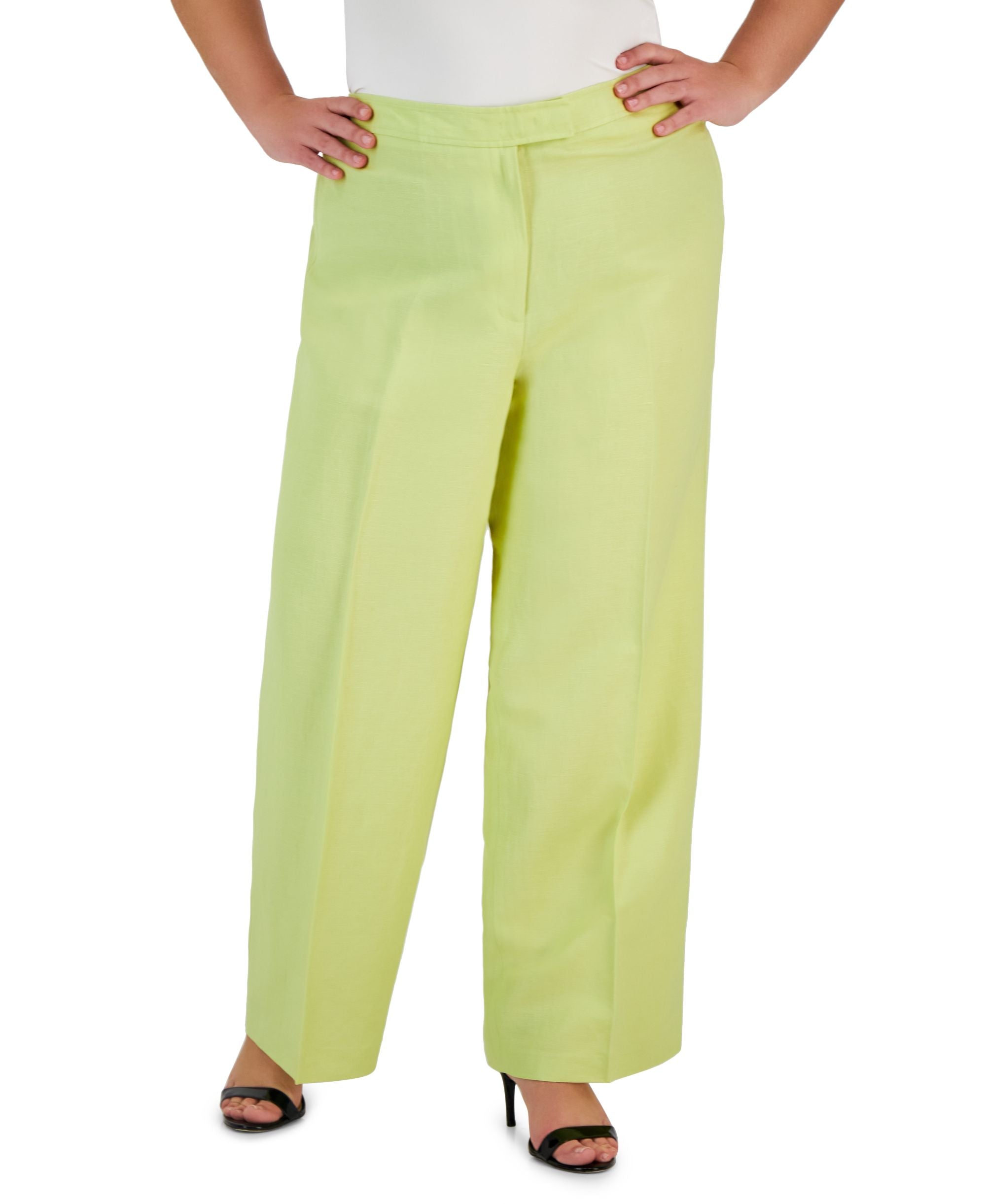 Plus Size High-Rise Wide-Leg Pants