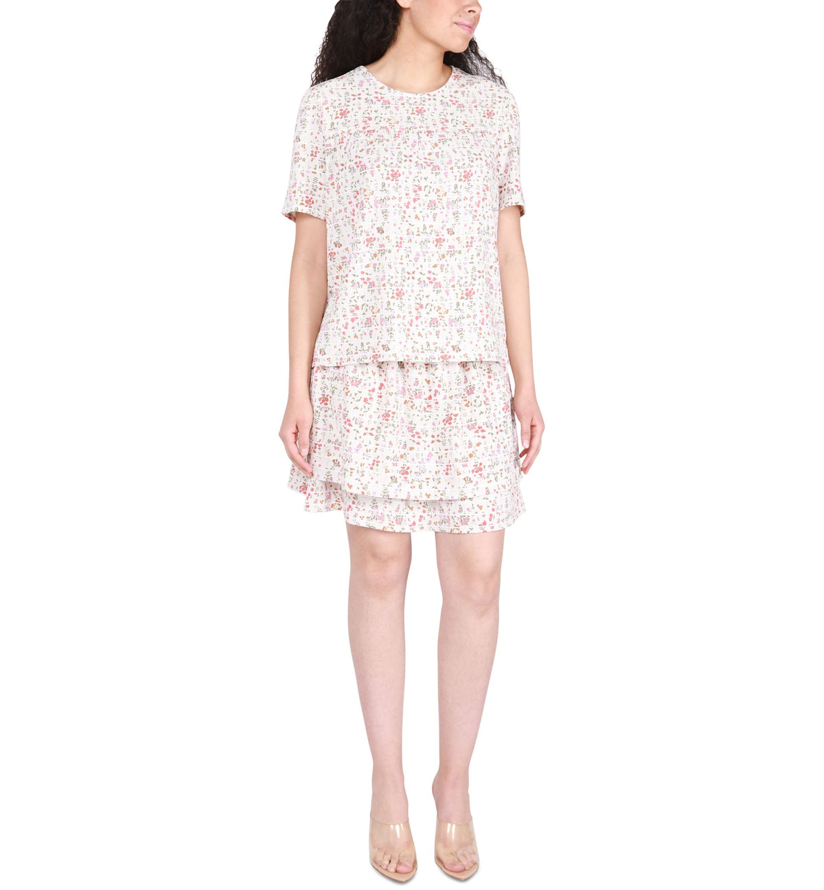 Women's Short-Sleeve Printed Crinkle Top