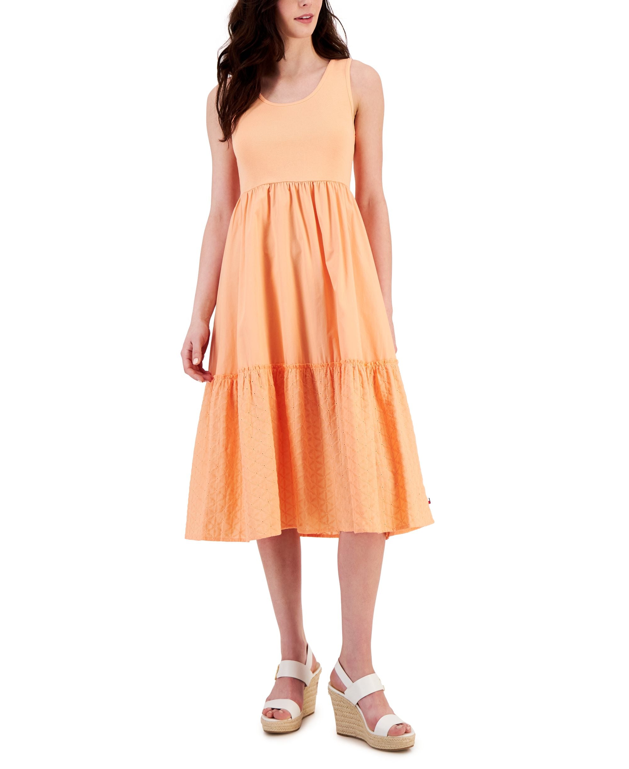 Women's Cotton Sleeveless Tiered Dress