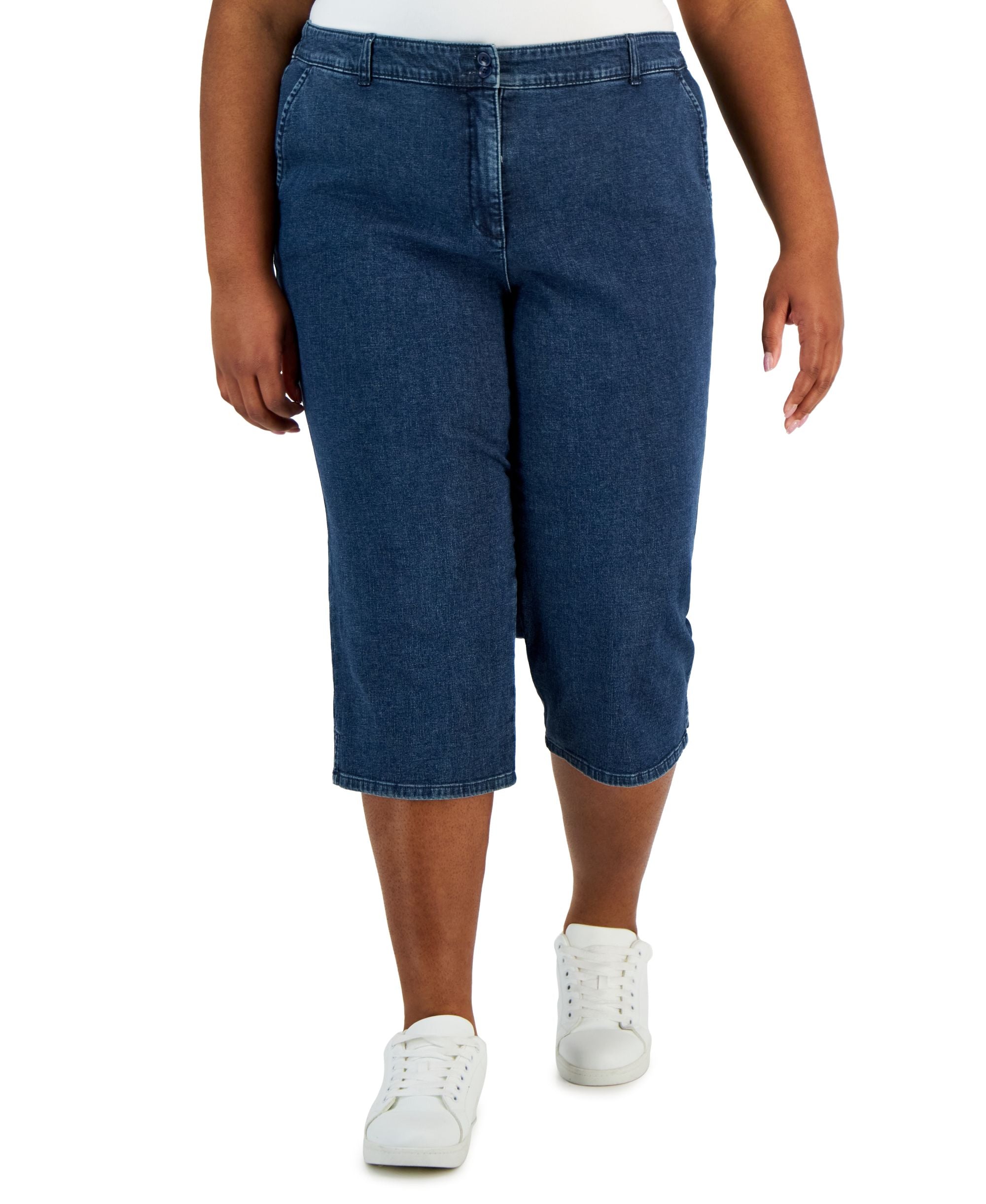 Plus Size Comfort-Waist Capri Pants