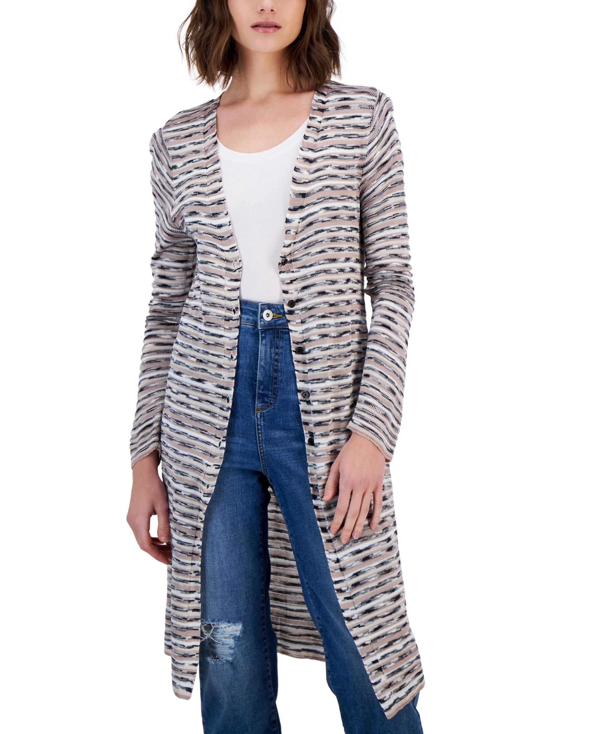 Women's Space-Dyed Duster Cardigan