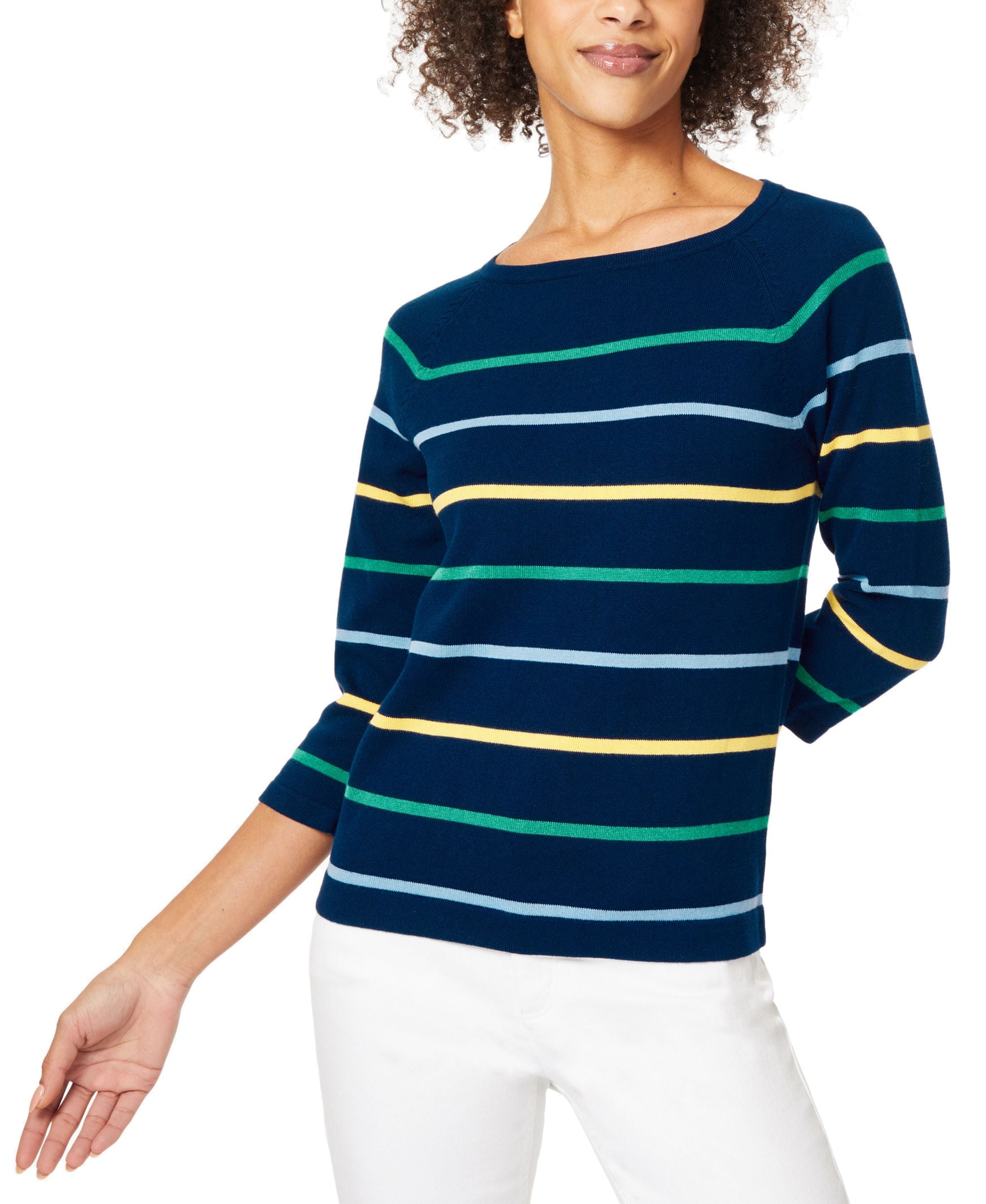 Women's Striped Boat-Neck Sweater