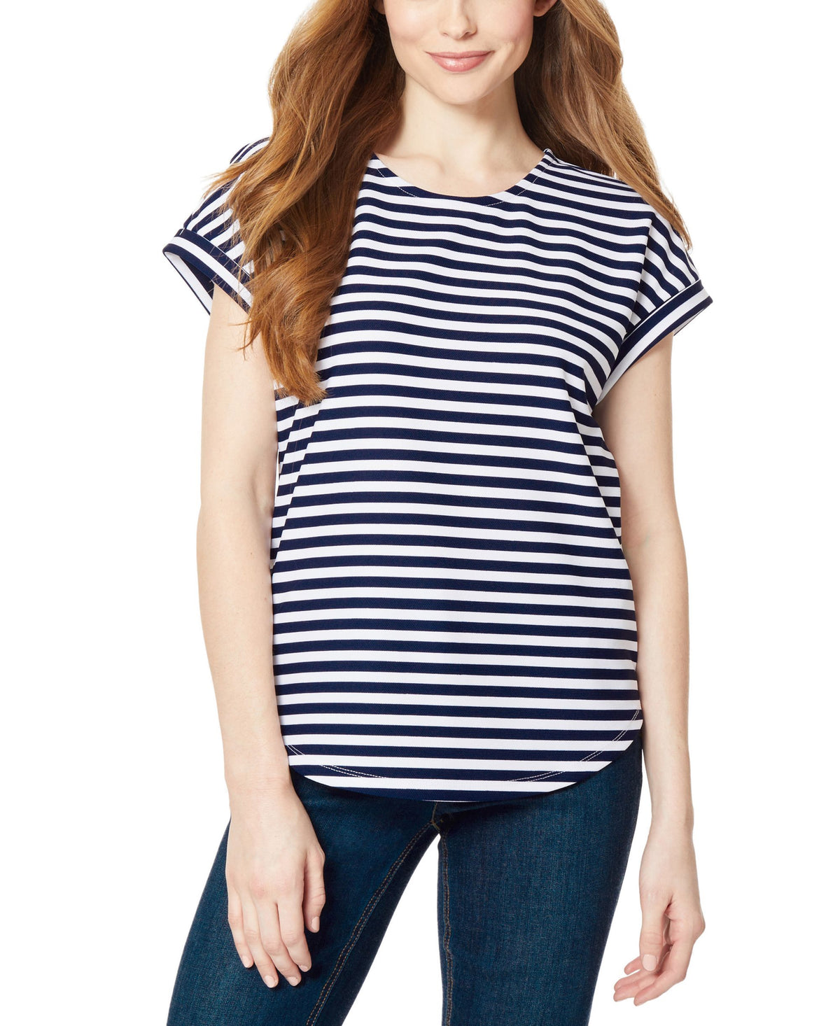 Women's Extended-Shoulder Striped Top