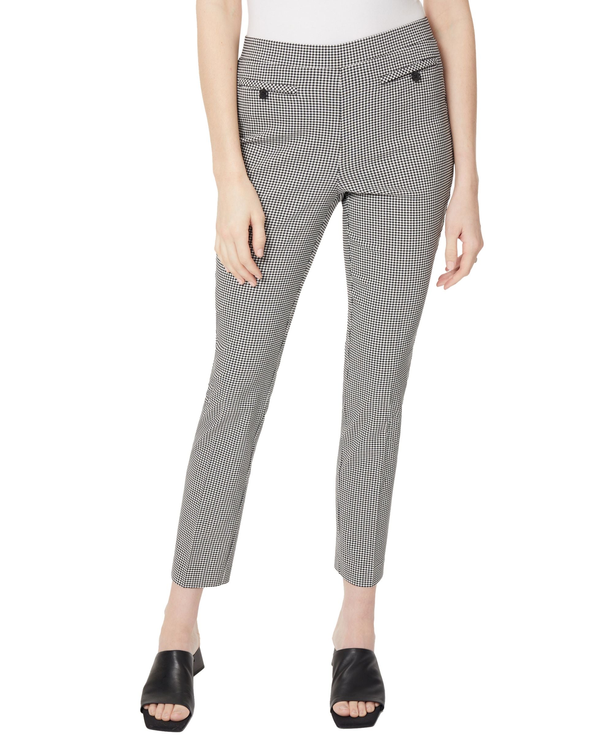 Women's Gingham Welt Pocket Pull On Pants