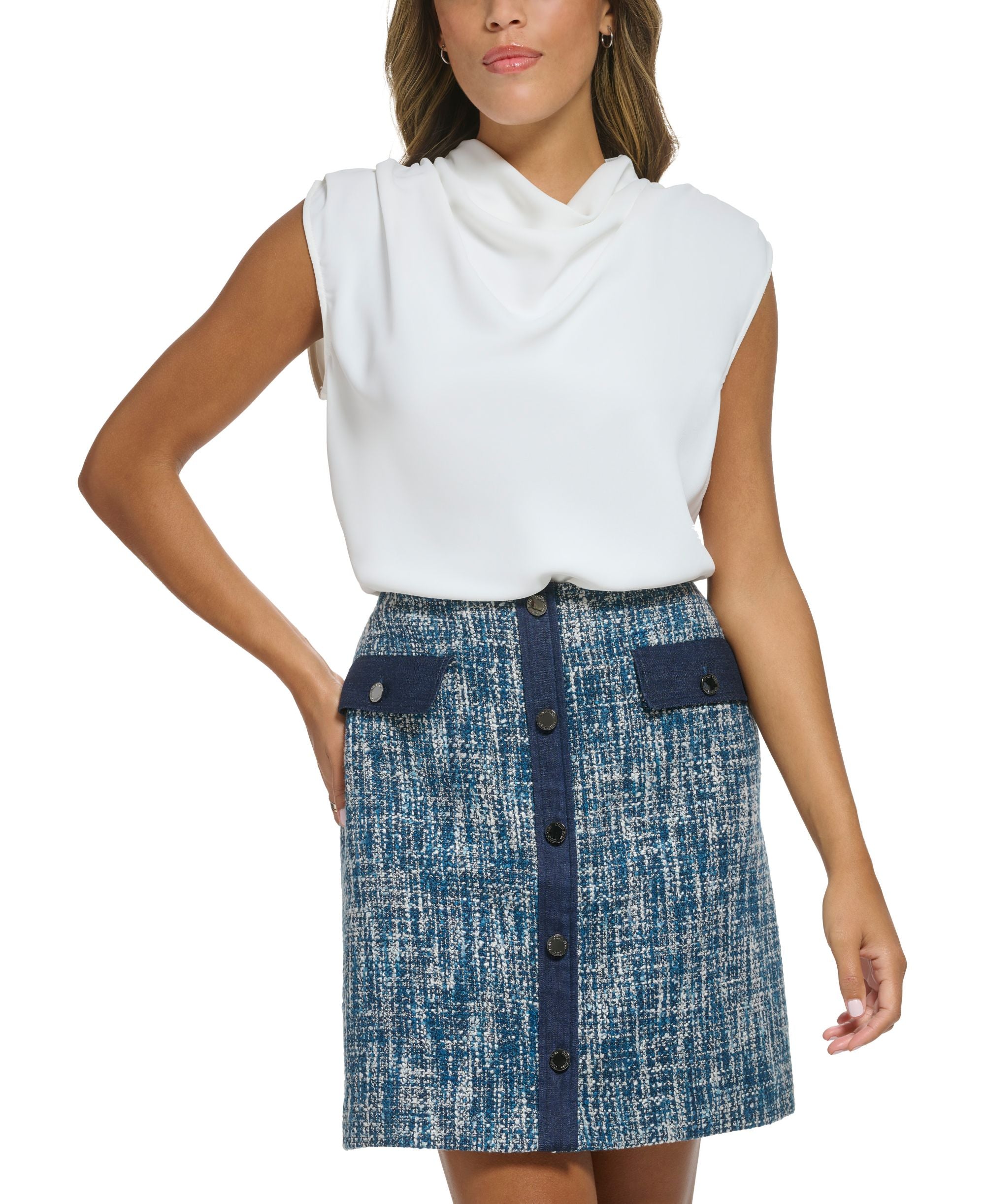 Petite Cowl Neck Sleeveless Top