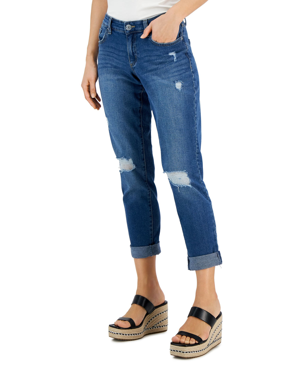 INC International Concepts Womens Curvy Mid Rise Straight Leg Jeans