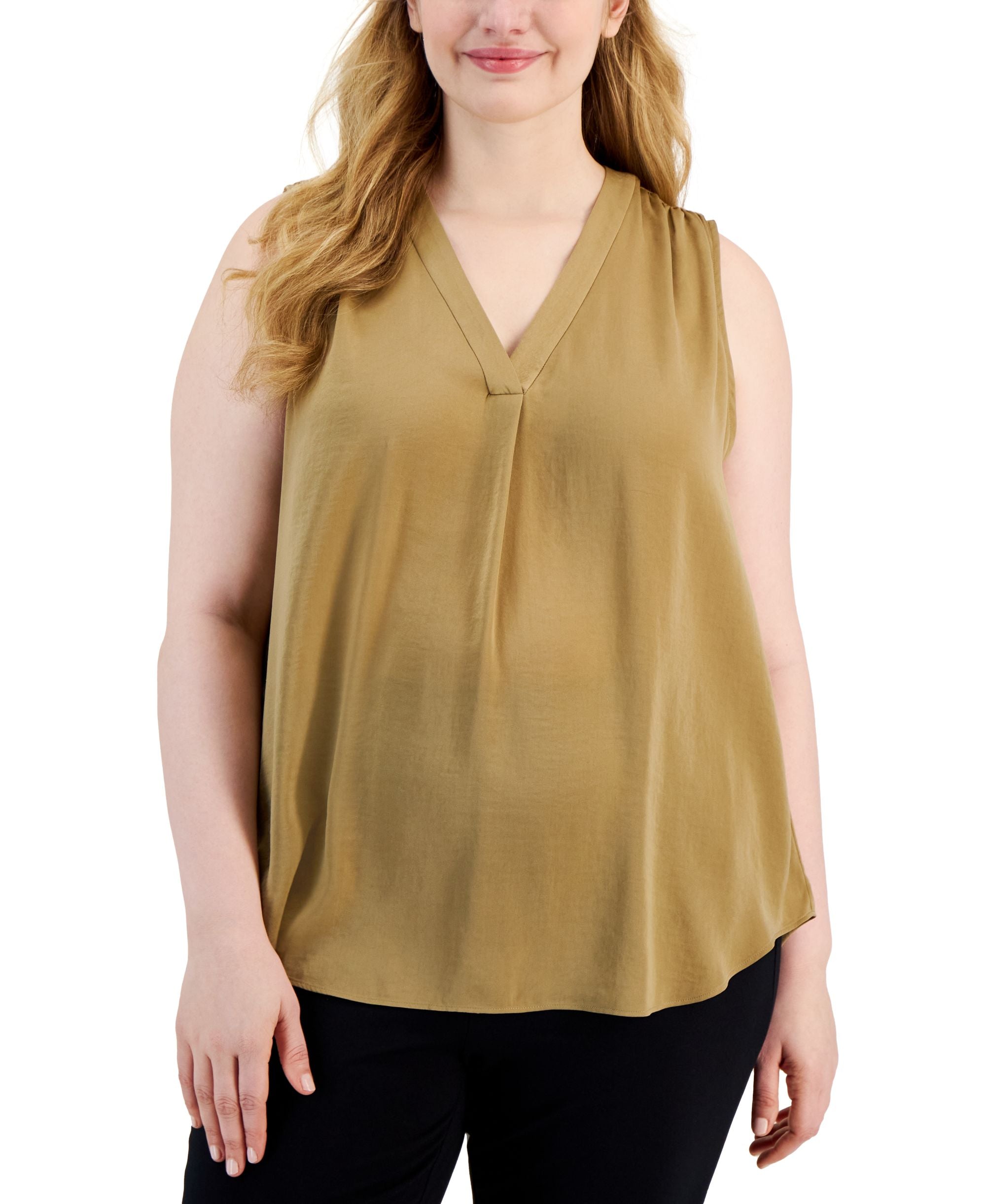 Alfani Plus Size V Neck Top