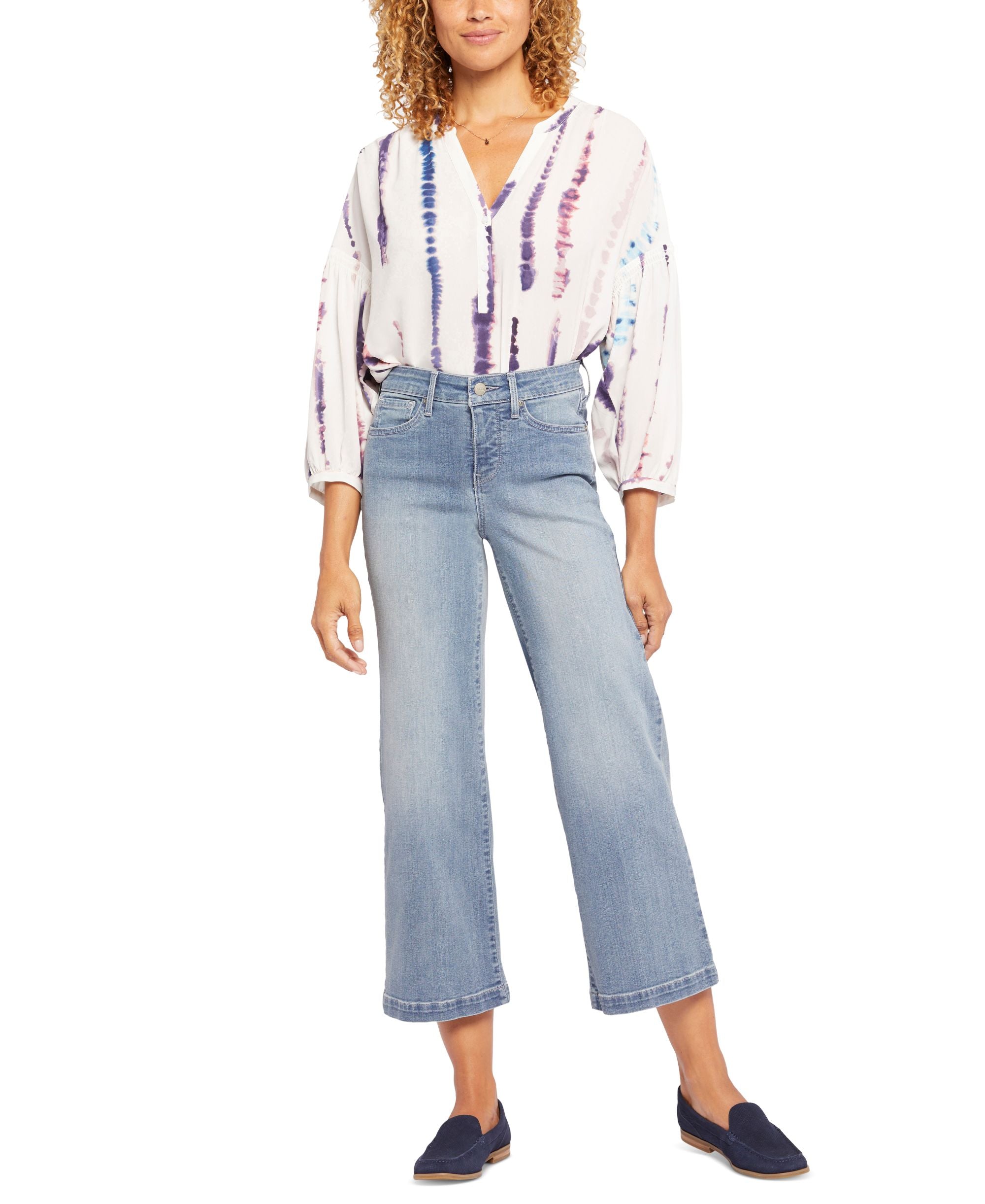 Nydj Womens Teresa Wide-Leg Cropped Ankle Jeans