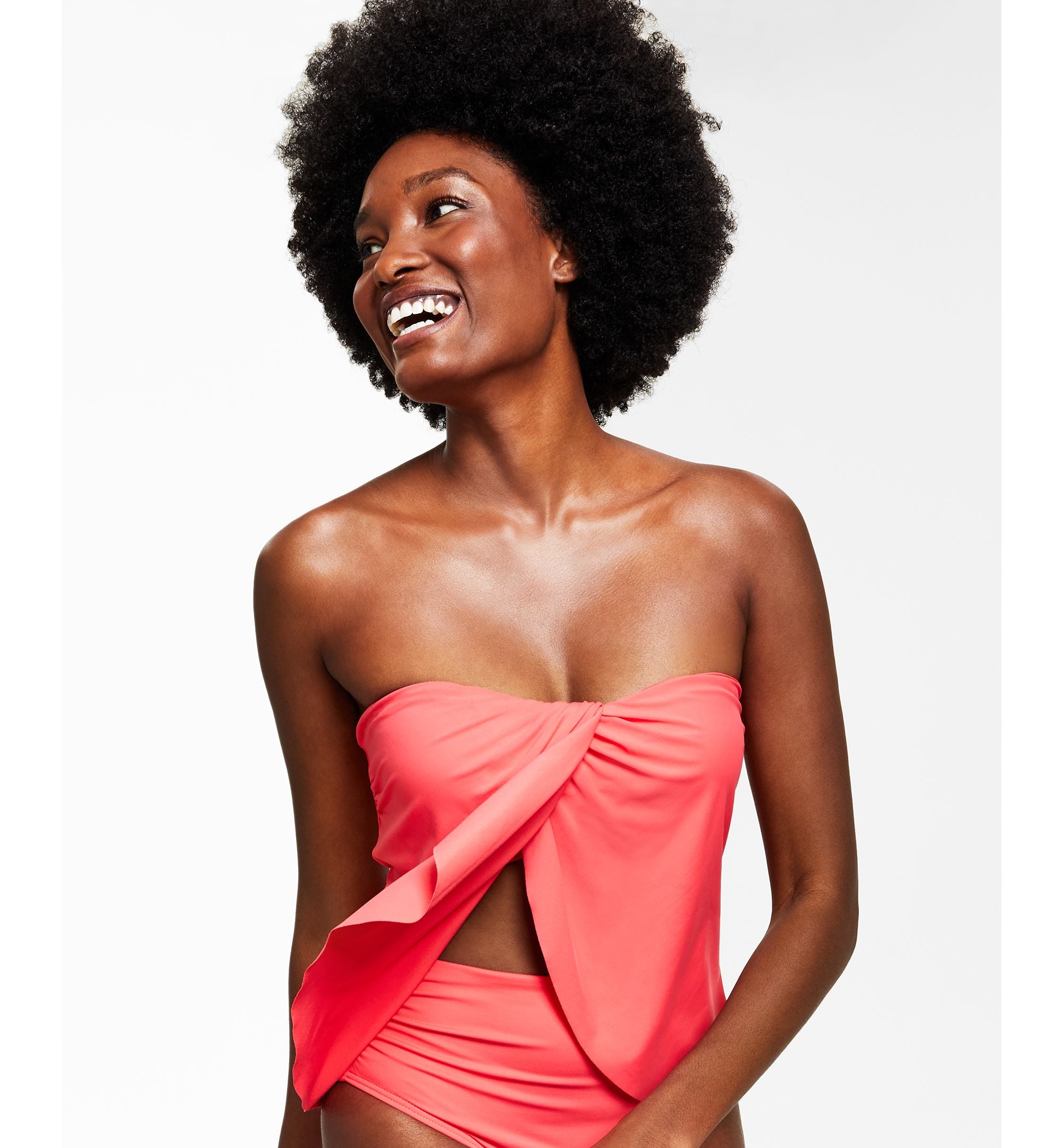 Strapless Draped Tankini Top