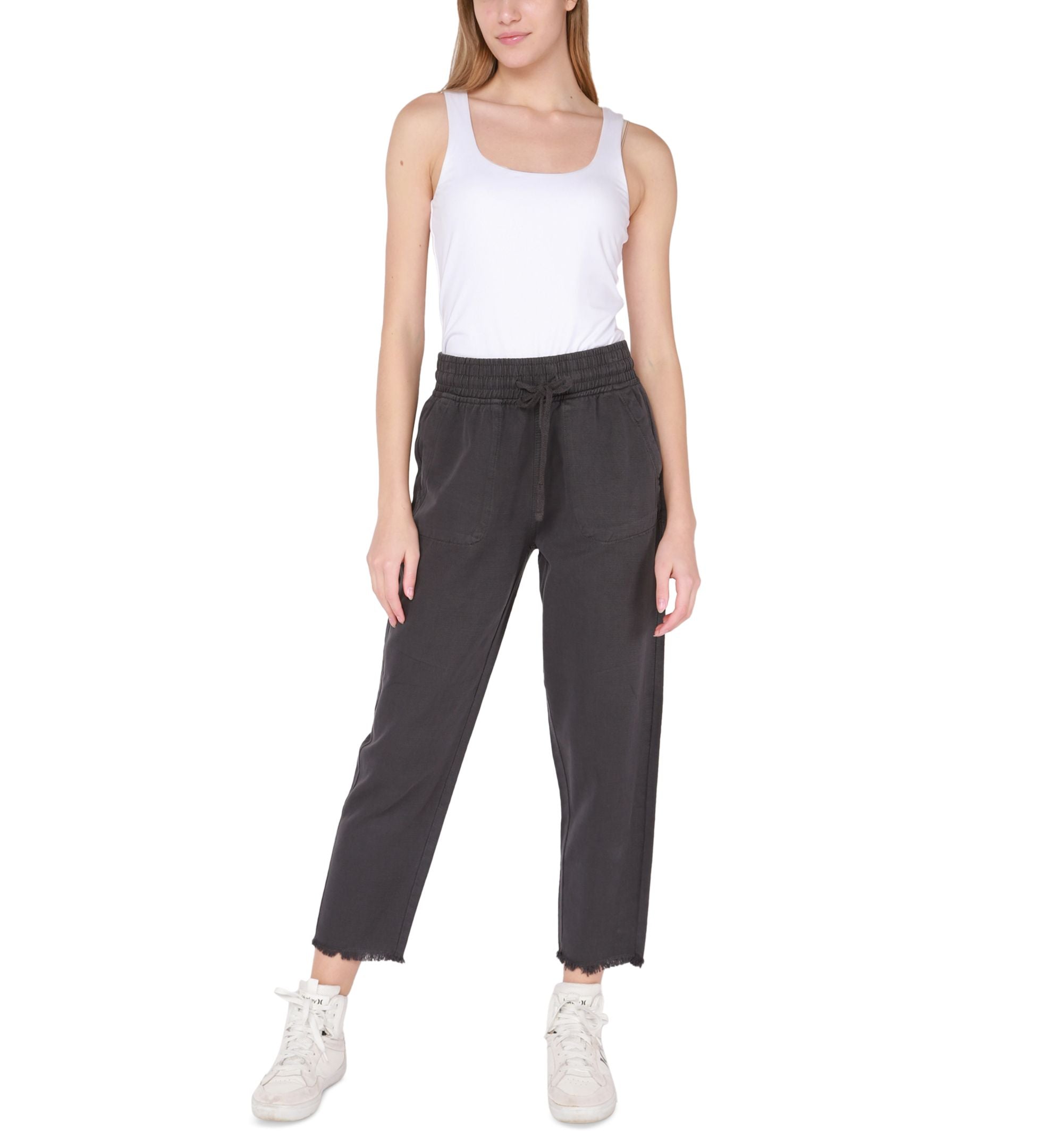 Women's Frayed-Hem Pull-On Joggers