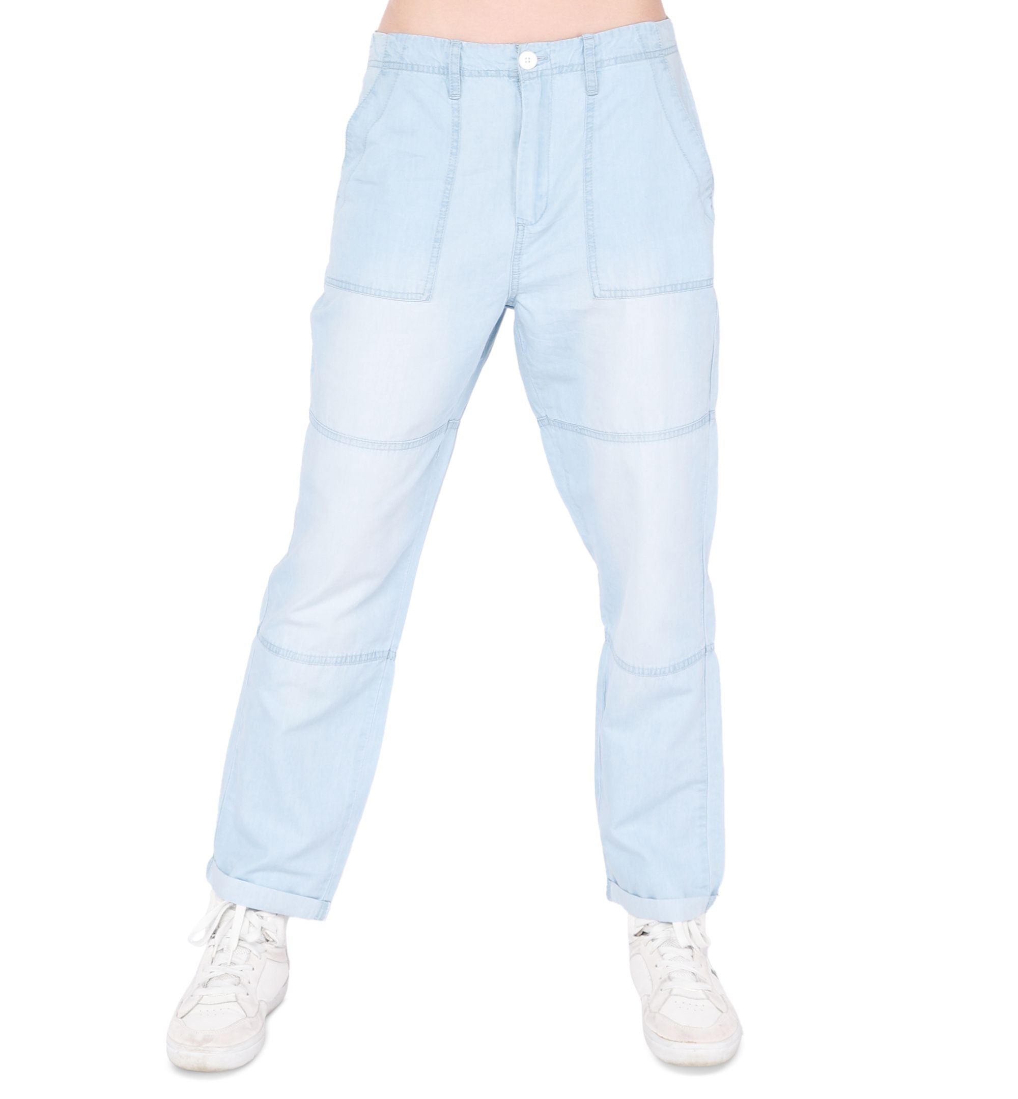 Women's Patch-Pocket High-Rise Pants