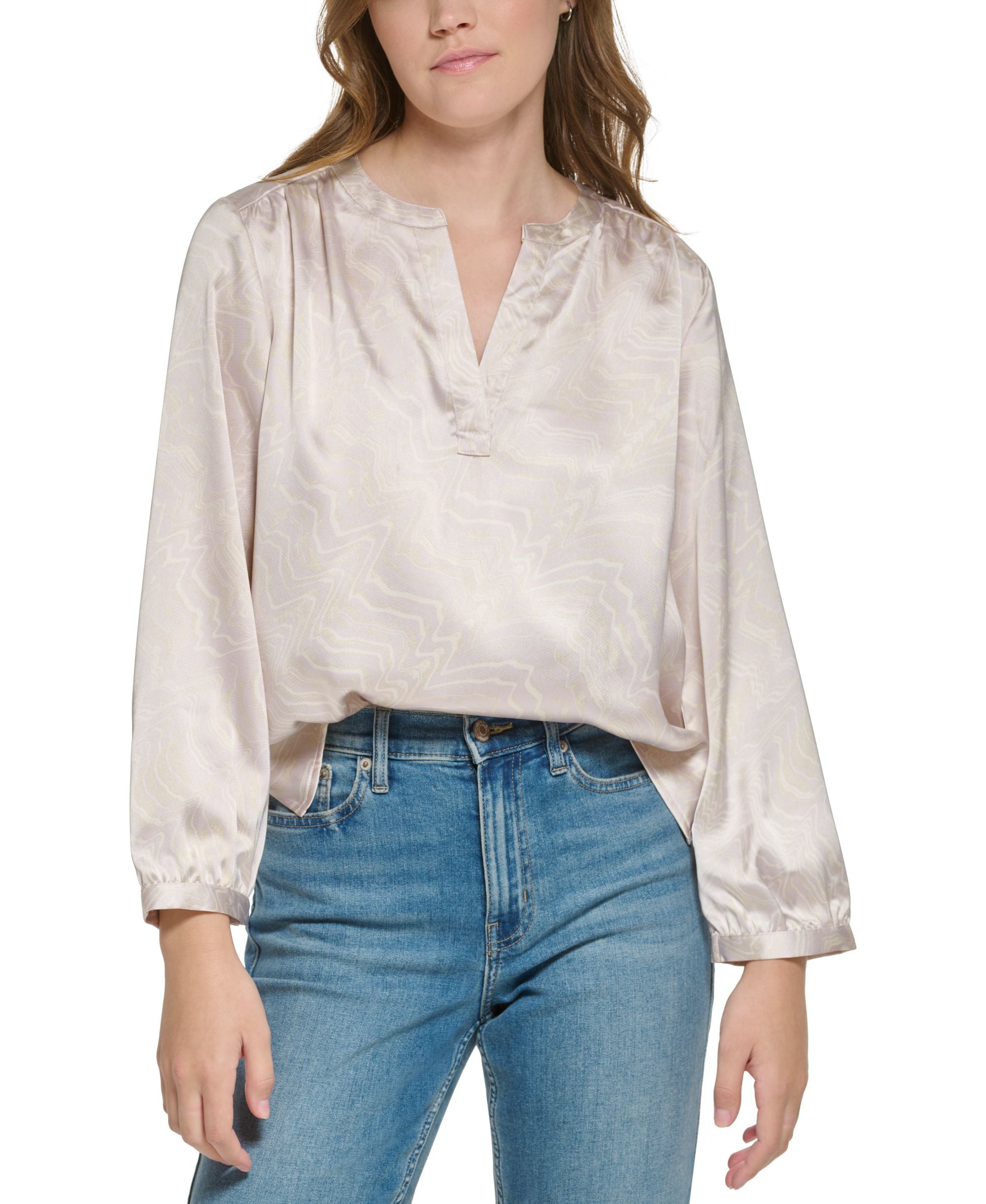 Petite Long-Sleeve Henley Top