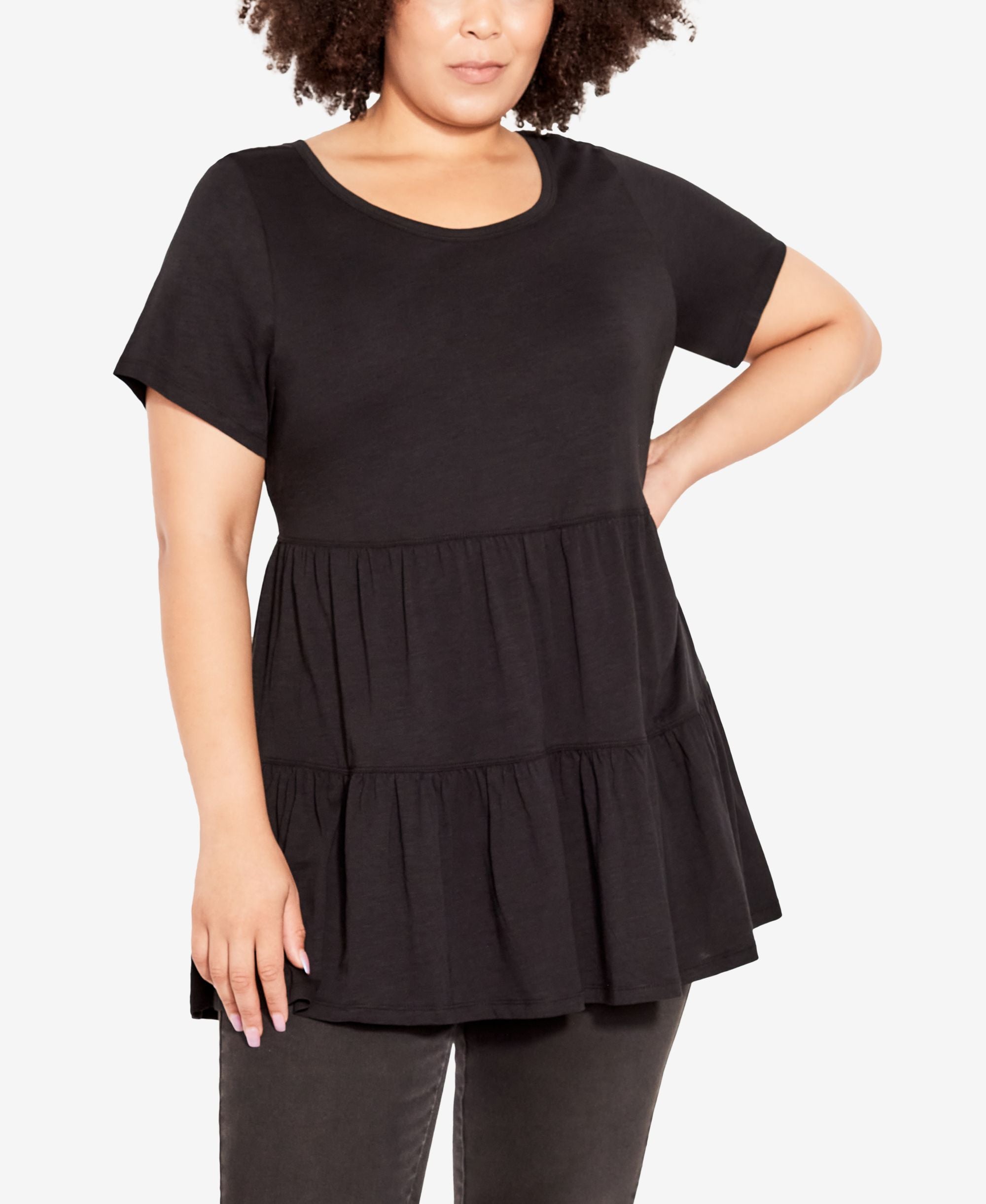 Plus Size Lexi Tiered Short Sleeve Top
