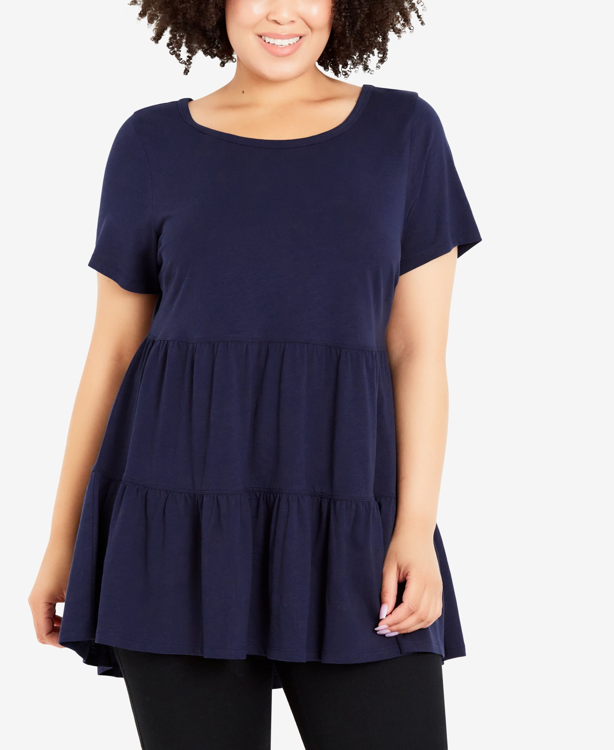 Plus Size Lexi Tiered Short Sleeve Top